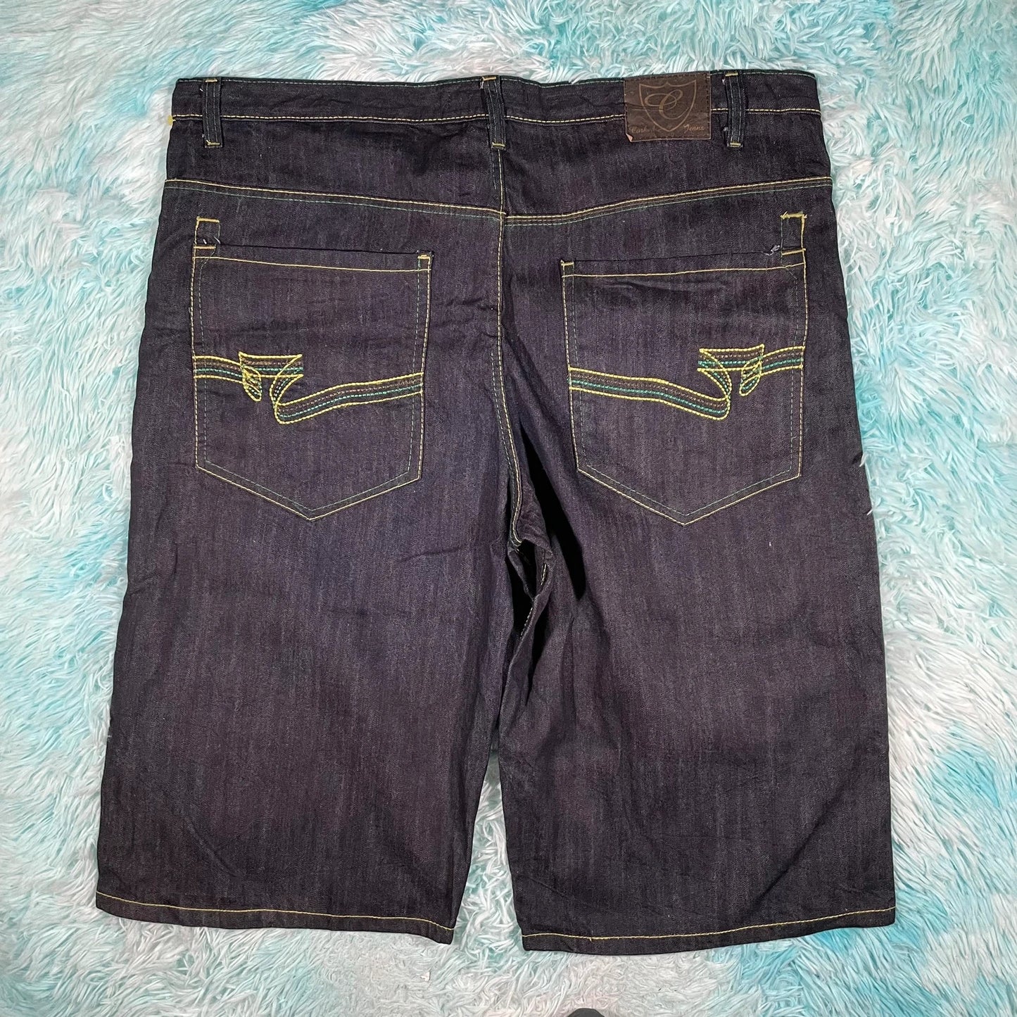 Vintage 90s Navy Jean Short Baggy Jorts - 42W