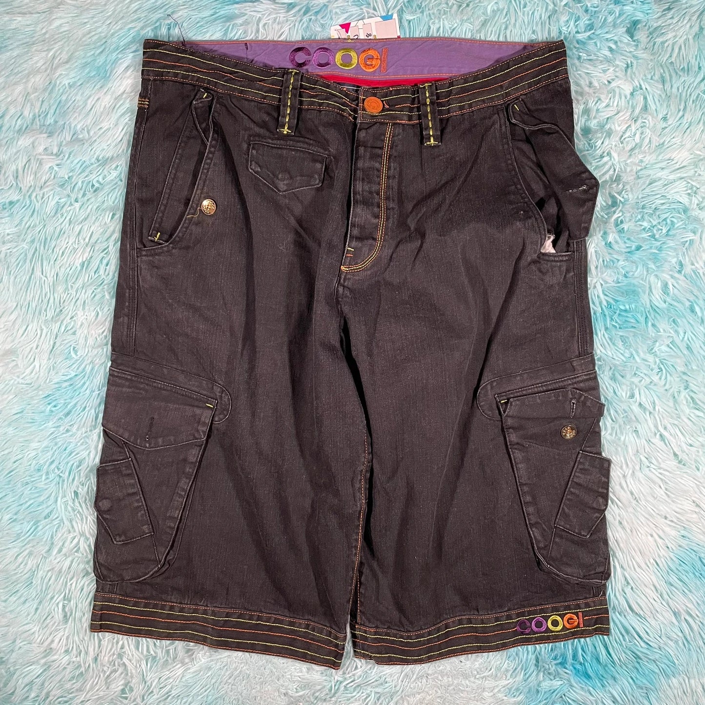 Vintage 90s Black Coogi Jean Shorta Baggy Jorts - 42W
