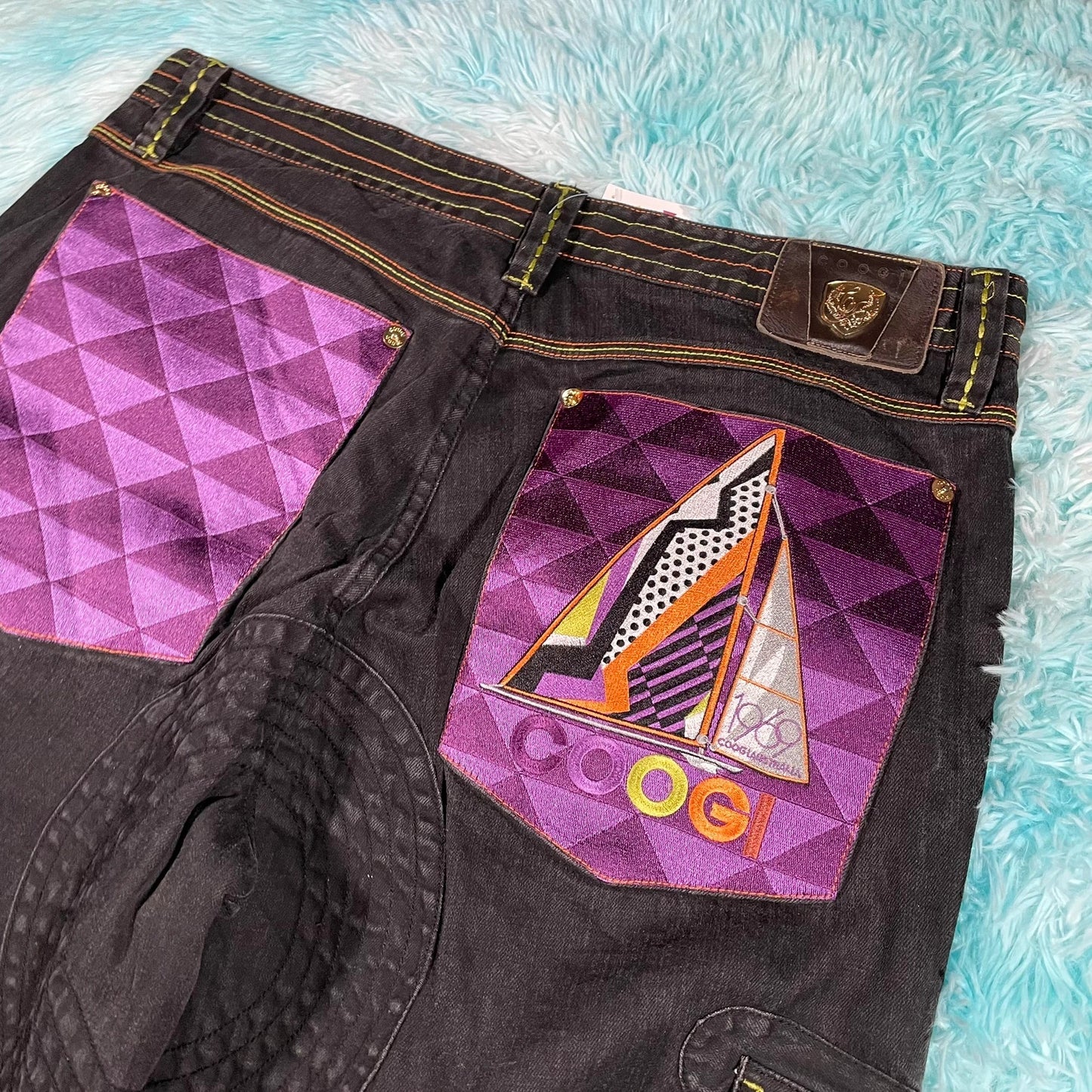 Vintage 90s Black Coogi Jean Shorta Baggy Jorts - 42W