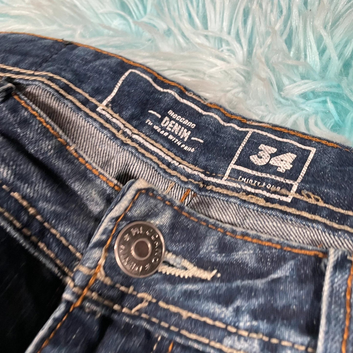Vintage 00s Blue Meccao Jean Short Jorts - 34W