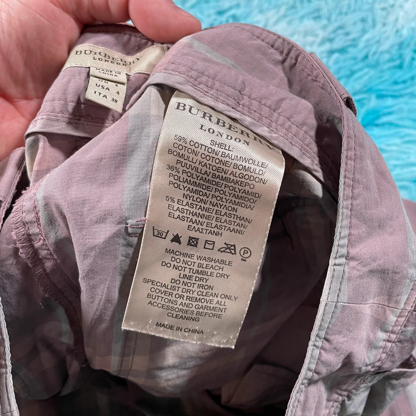 Lilac Purple Burberry Trousers Novacheck - Size 6