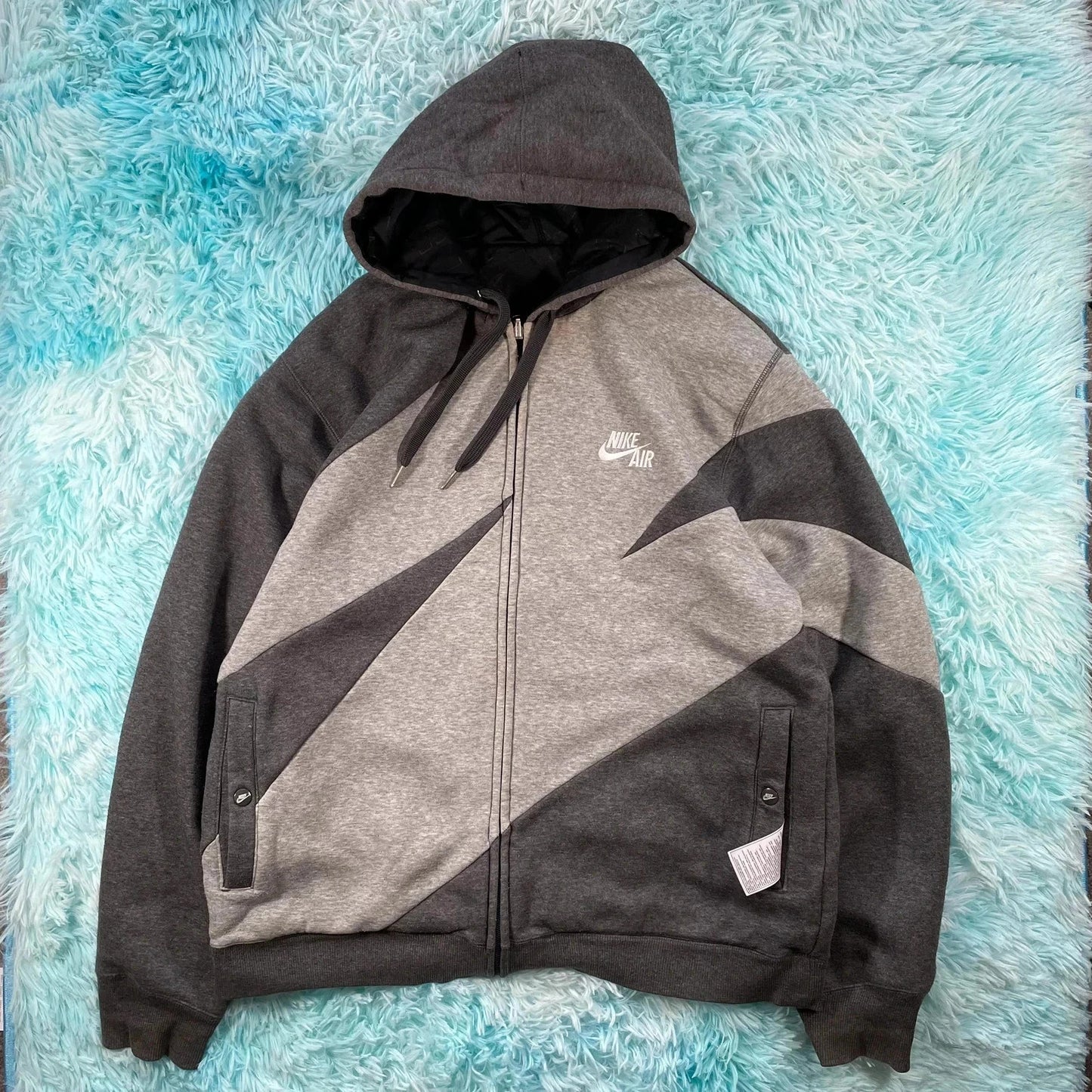 Vintage Reversible Nike Hoodie Track Jacket - Large