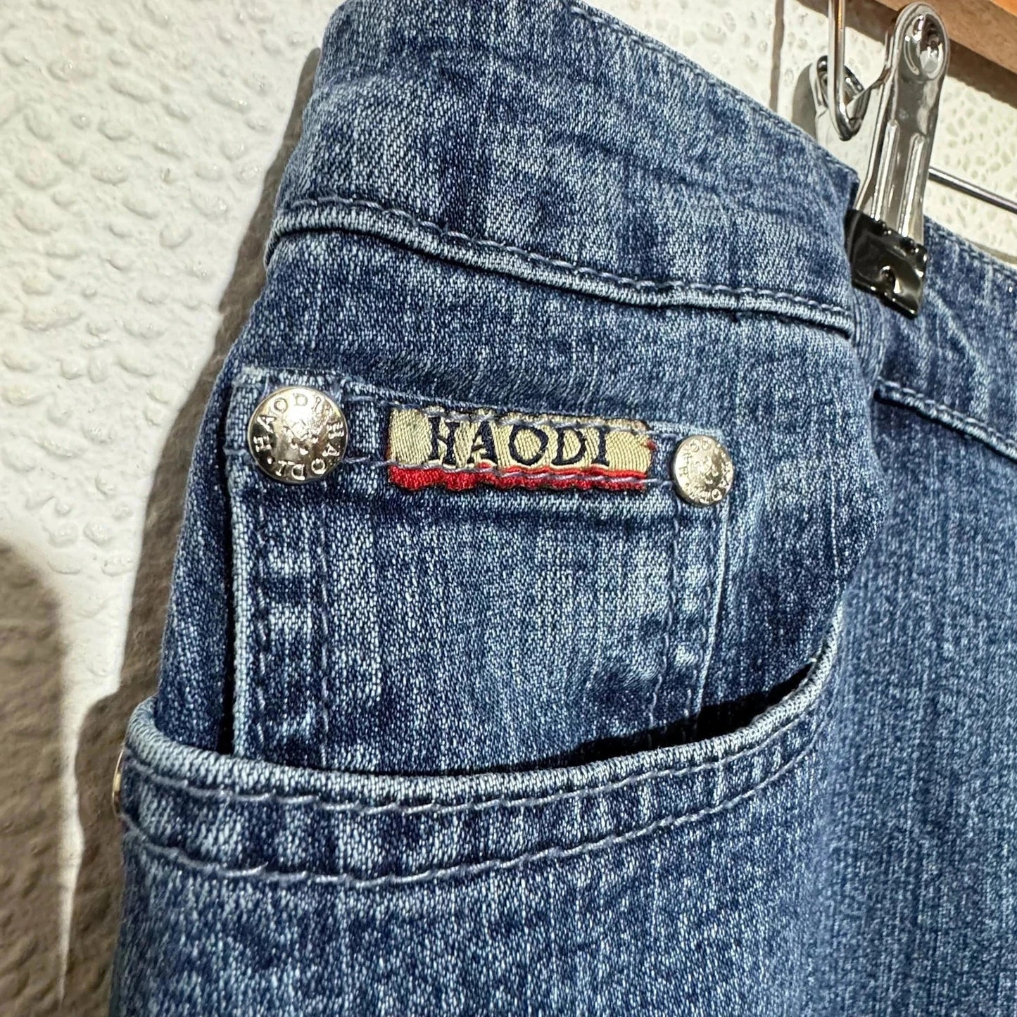 Vintage 00s Blue Denim Skirt Embroidered - Size 20