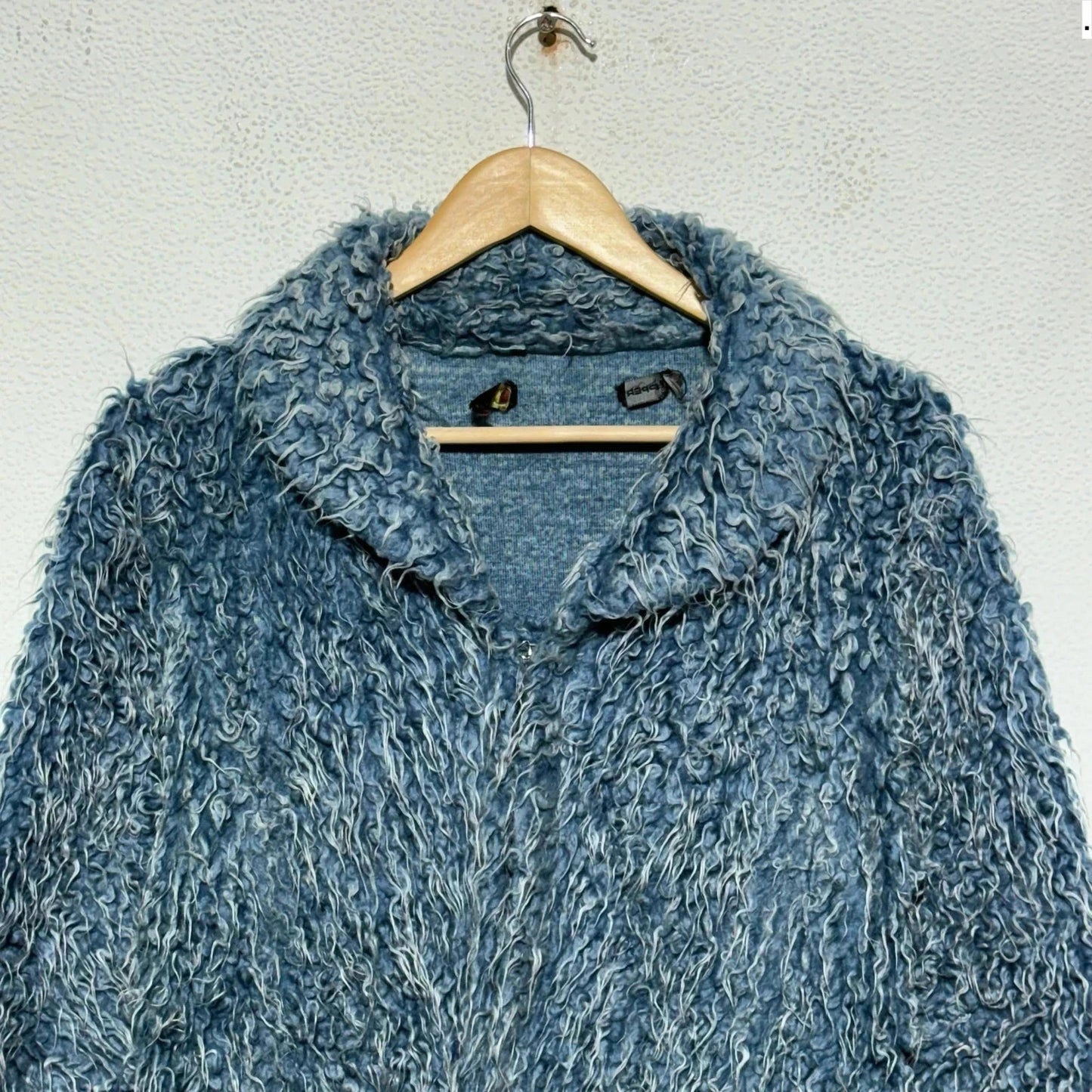 Vintage 00s Blue Fur Coat Jacket Chilli Pepper - UK12