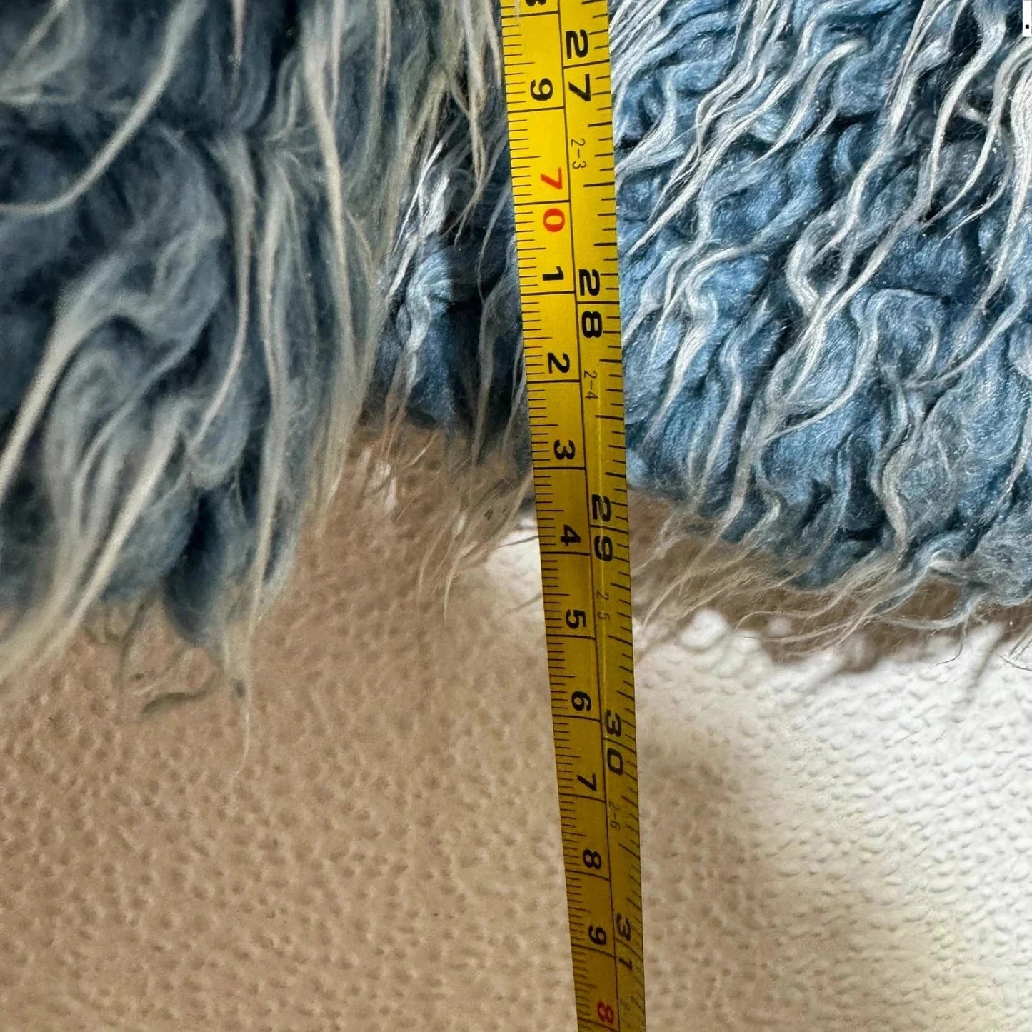 Vintage 00s Blue Fur Coat Jacket Chilli Pepper - UK12
