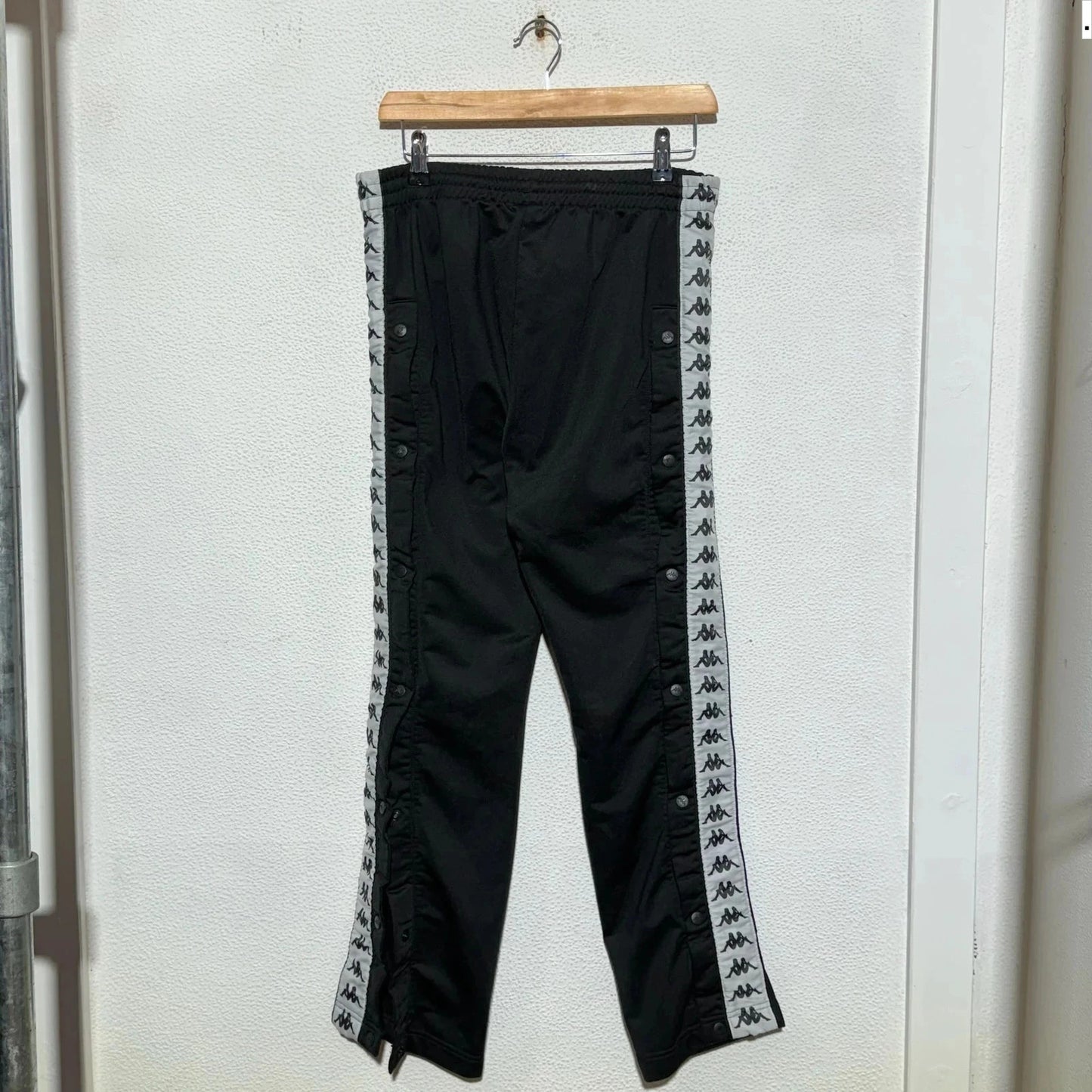 Black Kappa Tracksuit Bottoms Taped - Small