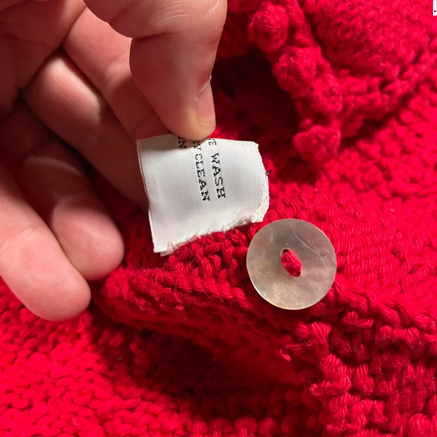 Vintage Red Kuruka Knitted Cardigan - One Size