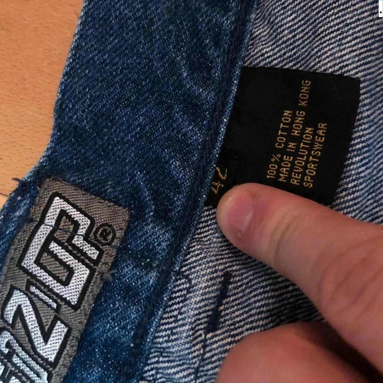 Vintage 90s Baggy Hip Hop Jeans Wide Leg Embroidered - 42W 32L