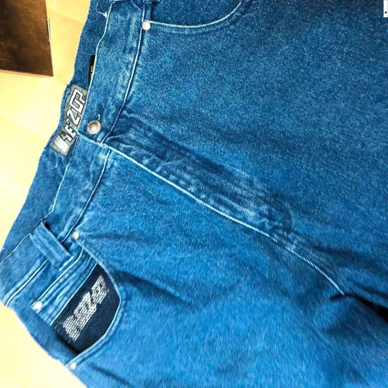 Vintage 90s Baggy Hip Hop Jeans Wide Leg Embroidered - 42W 32L