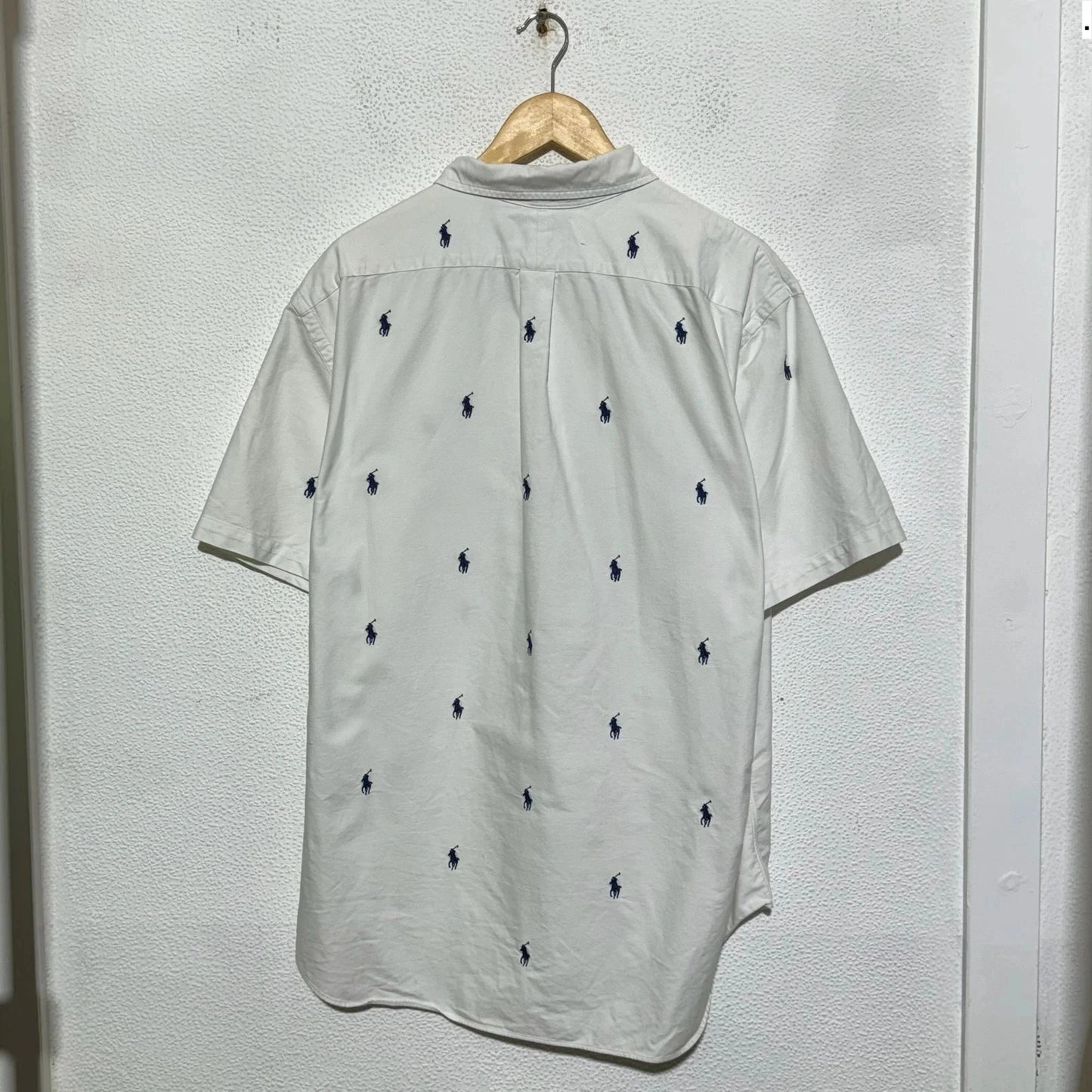 White Polo Ralph Lauren Shirt All Over Pony - Large