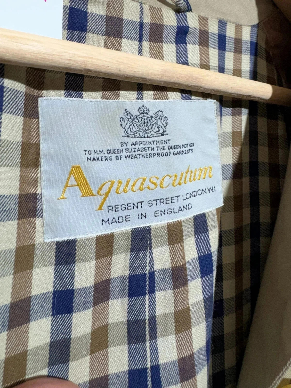 Beige Aquascutum Trench Coat Hauscheck - Small