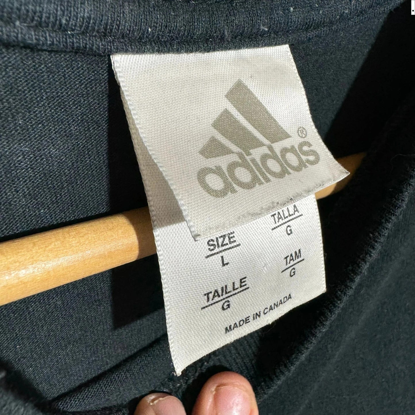 Vintage 90s Black Adidas T Shirt Logo - Large