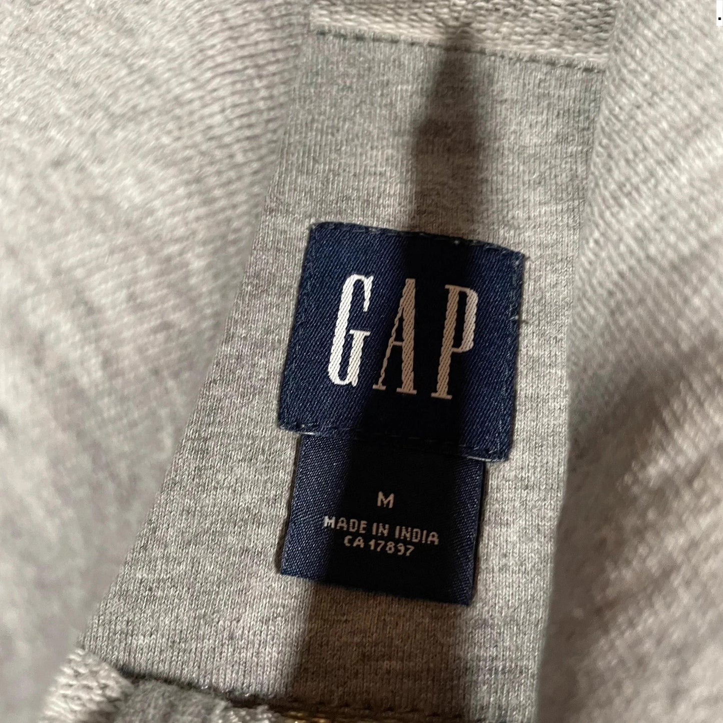 Vintage 00s Grey Gap Full Zip Blank Hoodie - Medium