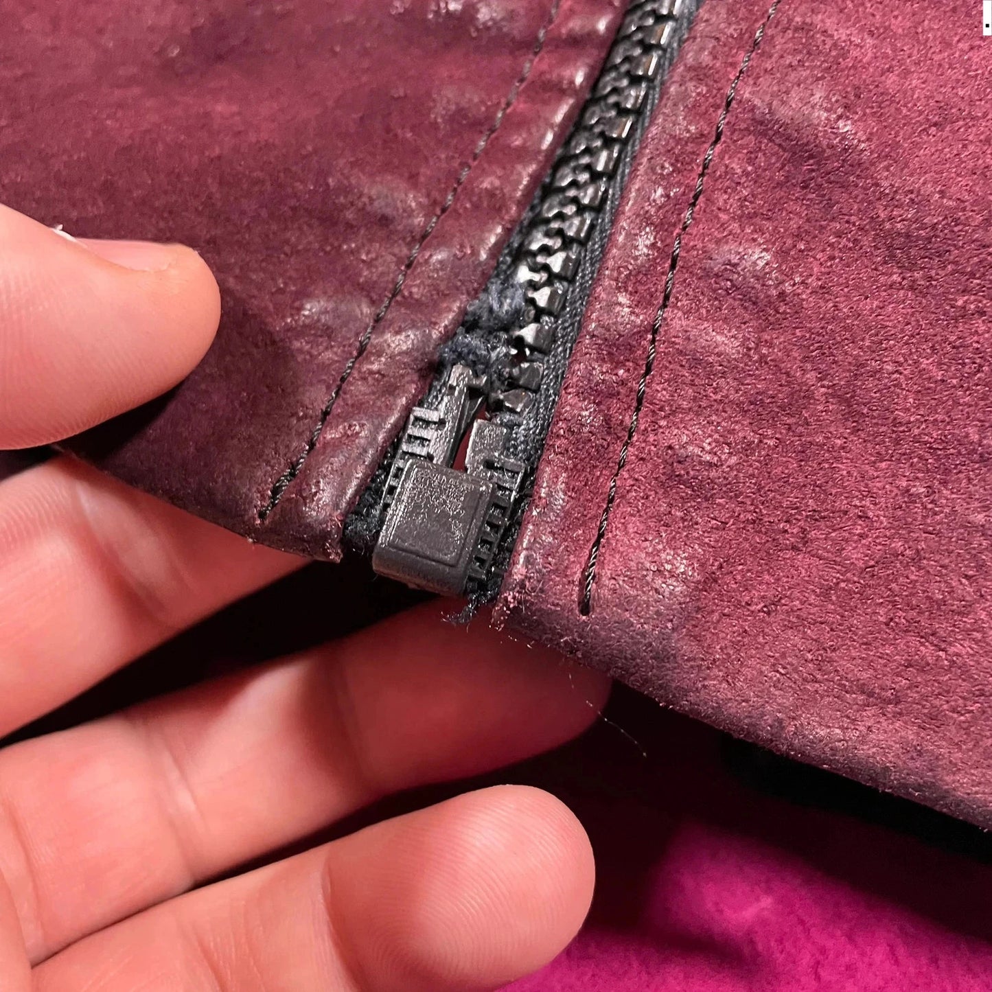 Vintage 80s Multicoloured Leather Bomber Jacket - Medium