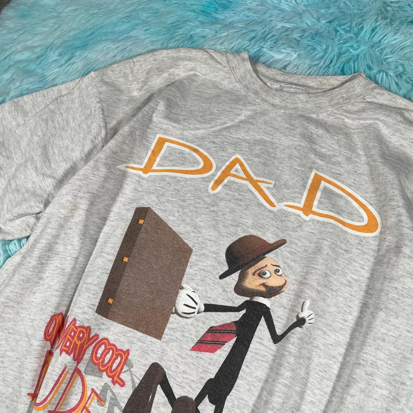 Vintage 90s Grey Dad One Very Cool Dude Graphic T Shirt - XL