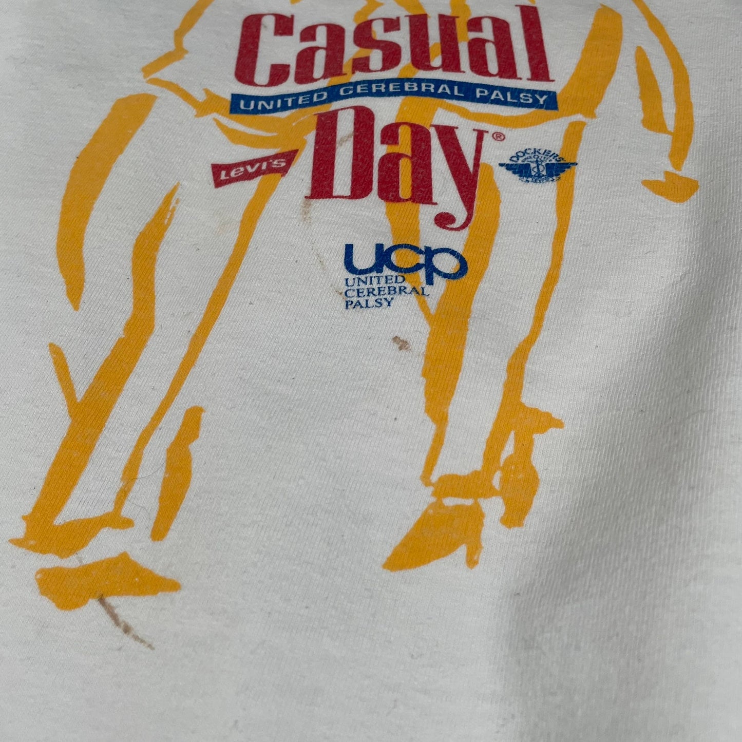 Vintage 90s White Cerebral Palsy Charity Graphic T Shirt - Large