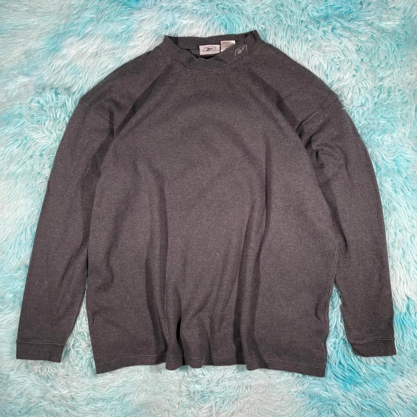 Vintage 00s Grey Reebok Mock Neck Sweatshirt- XXL