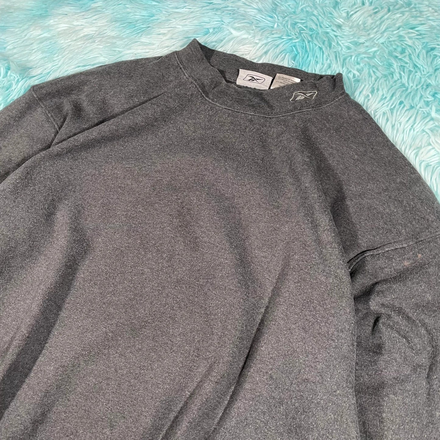 Vintage 00s Grey Reebok Mock Neck Sweatshirt- XXL