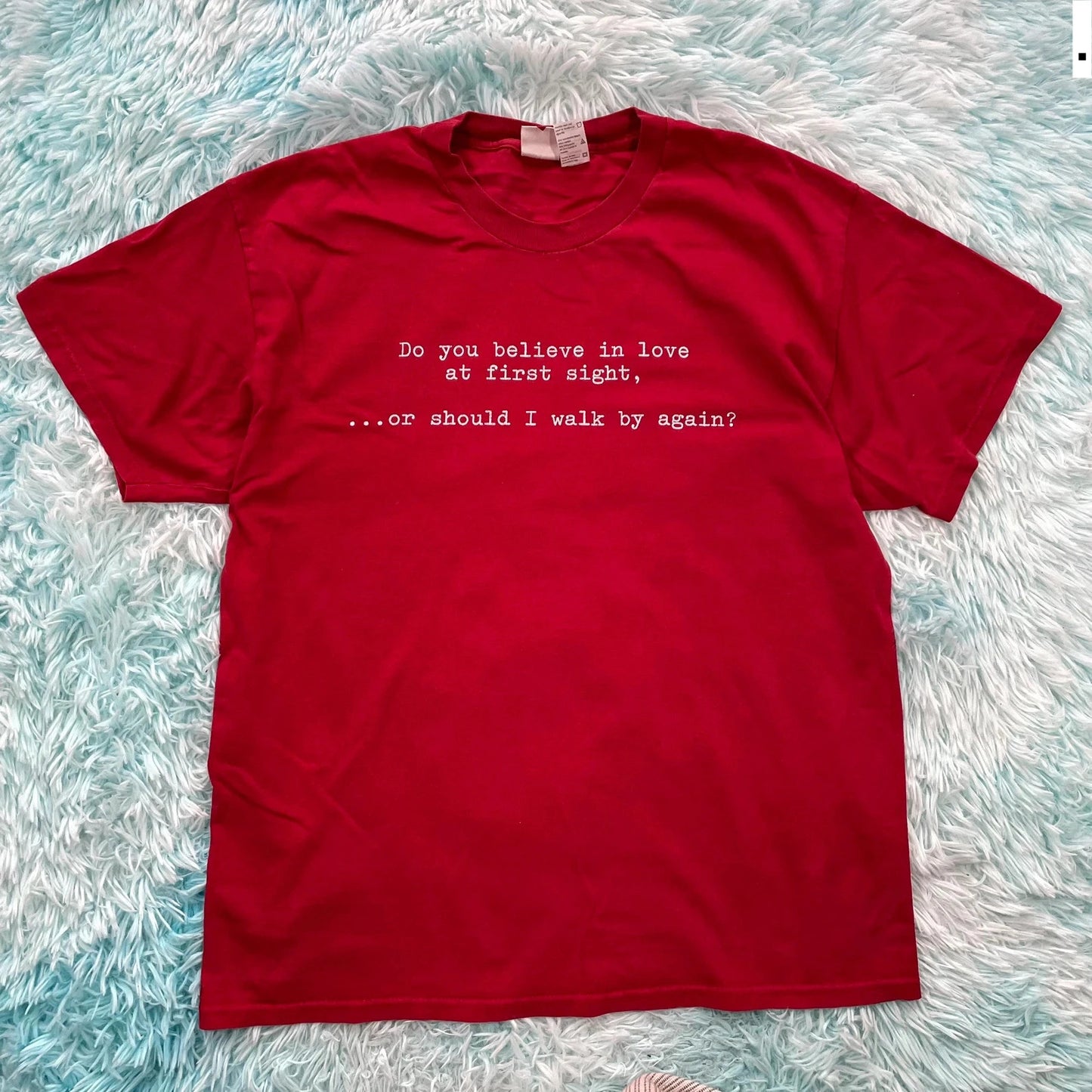 Vintage 90s Red Funny Slogan T Shirt - Large
