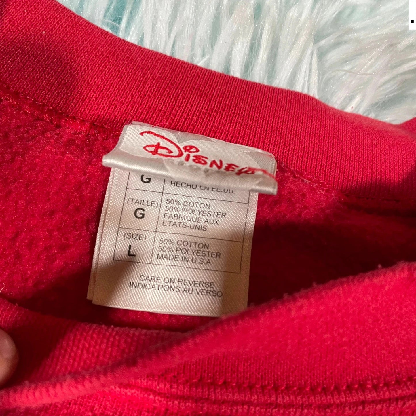 Vintage 90s Red Disney Sweatshirt Winnie the Pooh Graphic - Large