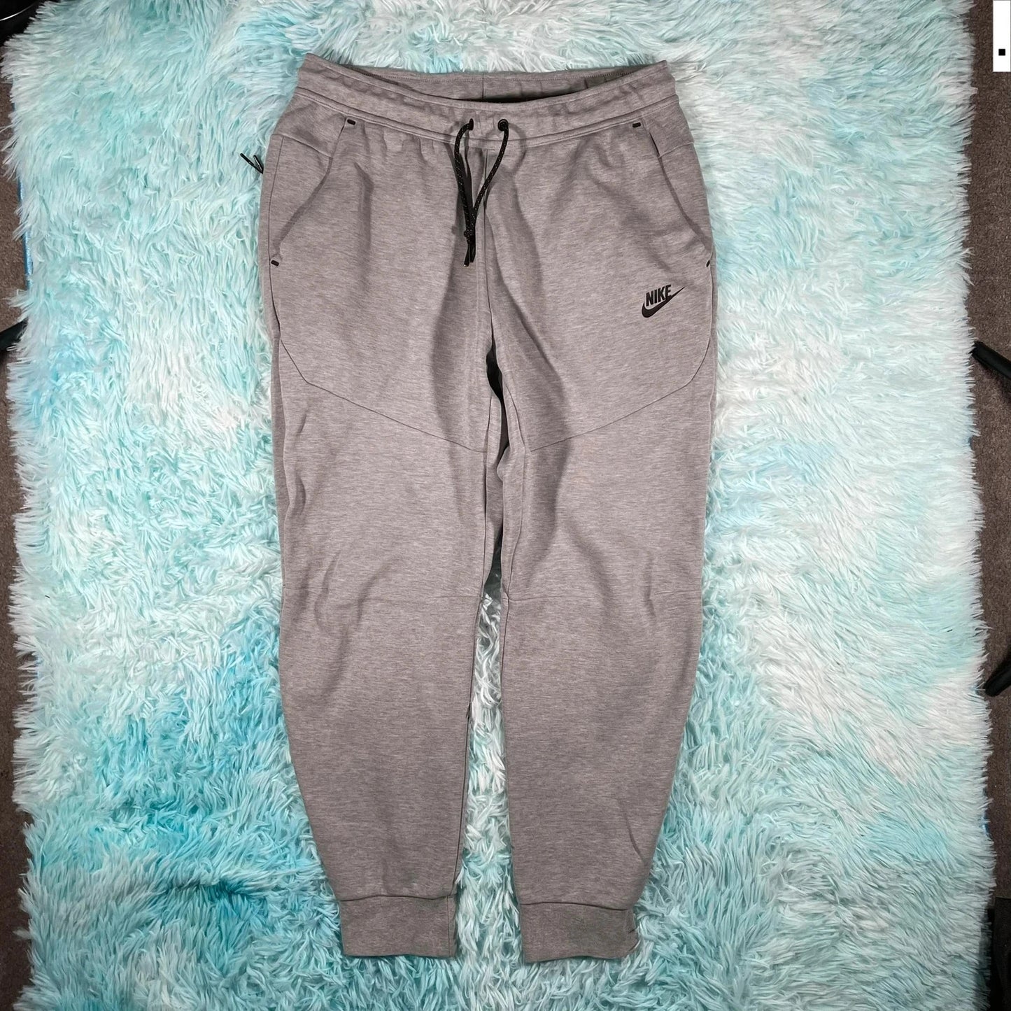 Grey Nike Tech Fleece Joggers Tracksuit Bottoms - Medium