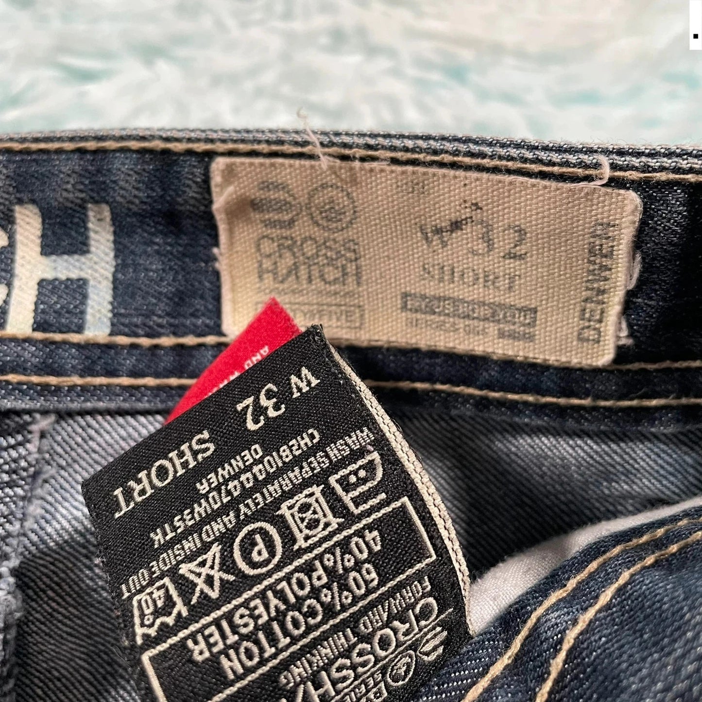 Vintage Y2K Crosshatch Jeans Baggy Embroidered - W32 L30