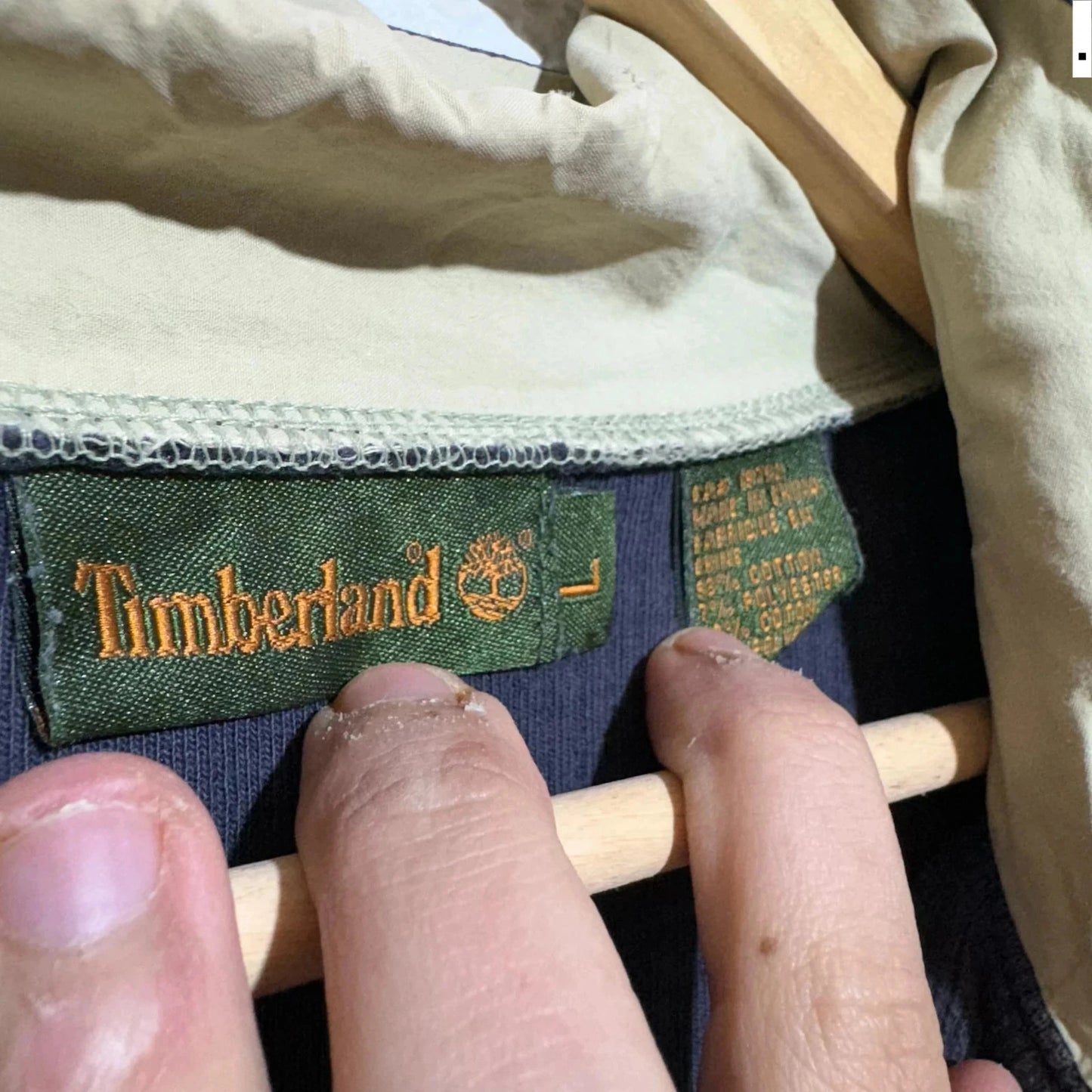 Vintage 00s Navy Timberland 1/4 Zip Sweatshirt - Large