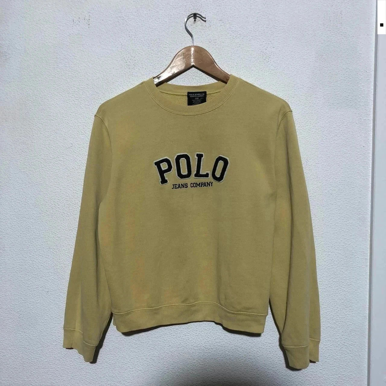 Vintage 00s Yellow Polo Ralph Lauren Sweatshirt Spellout - Women’s Medium
