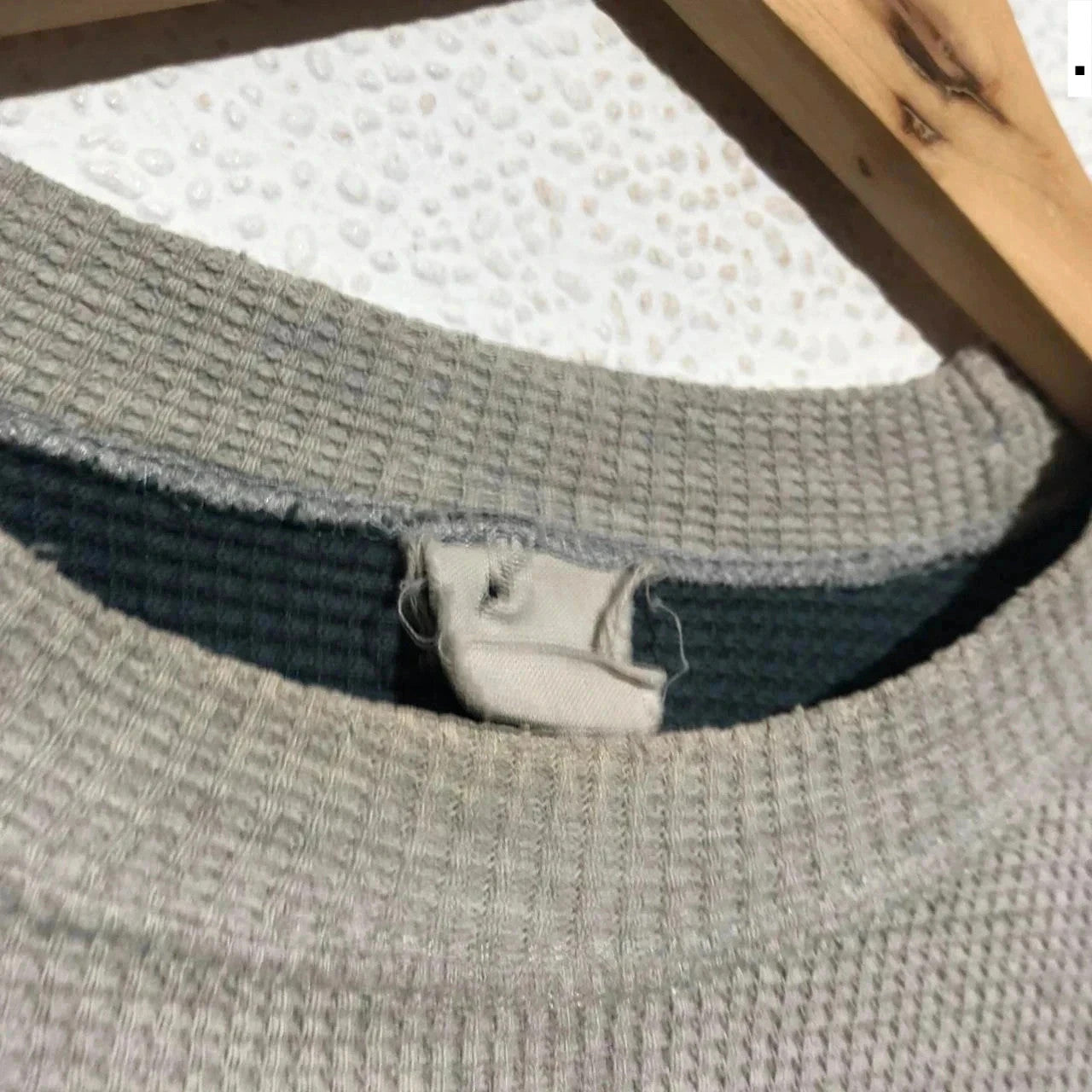 Vintage 90s Grey Champion Waffle Knit USA T Shirt - Small