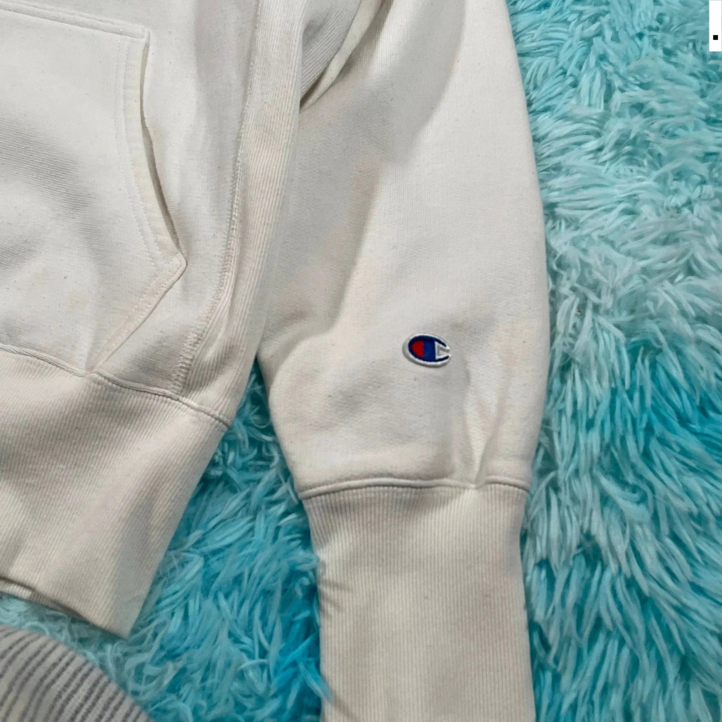 White Champion Reverse Weave Hoodie - Medium