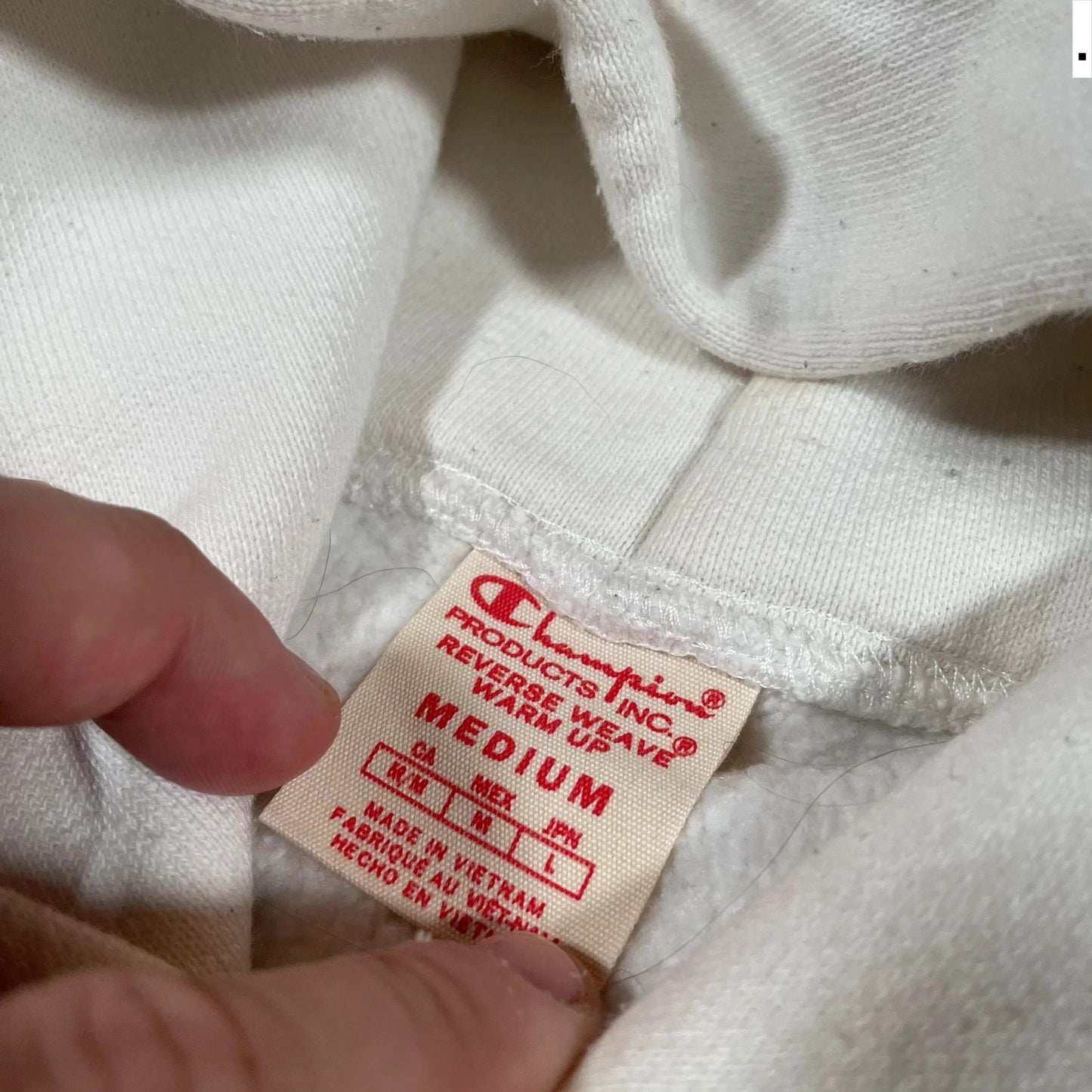 White Champion Reverse Weave Hoodie - Medium