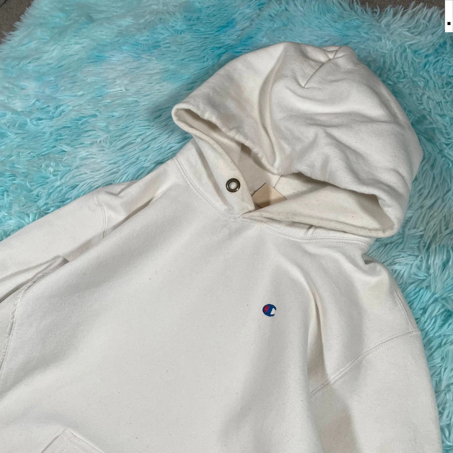 White Champion Reverse Weave Hoodie - Medium
