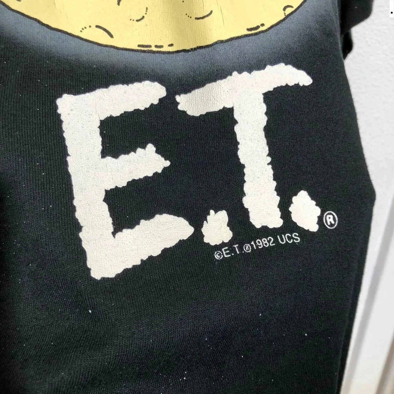 Vintage Black 1982 ET Movie Promo T Shirt All Over Print - XL