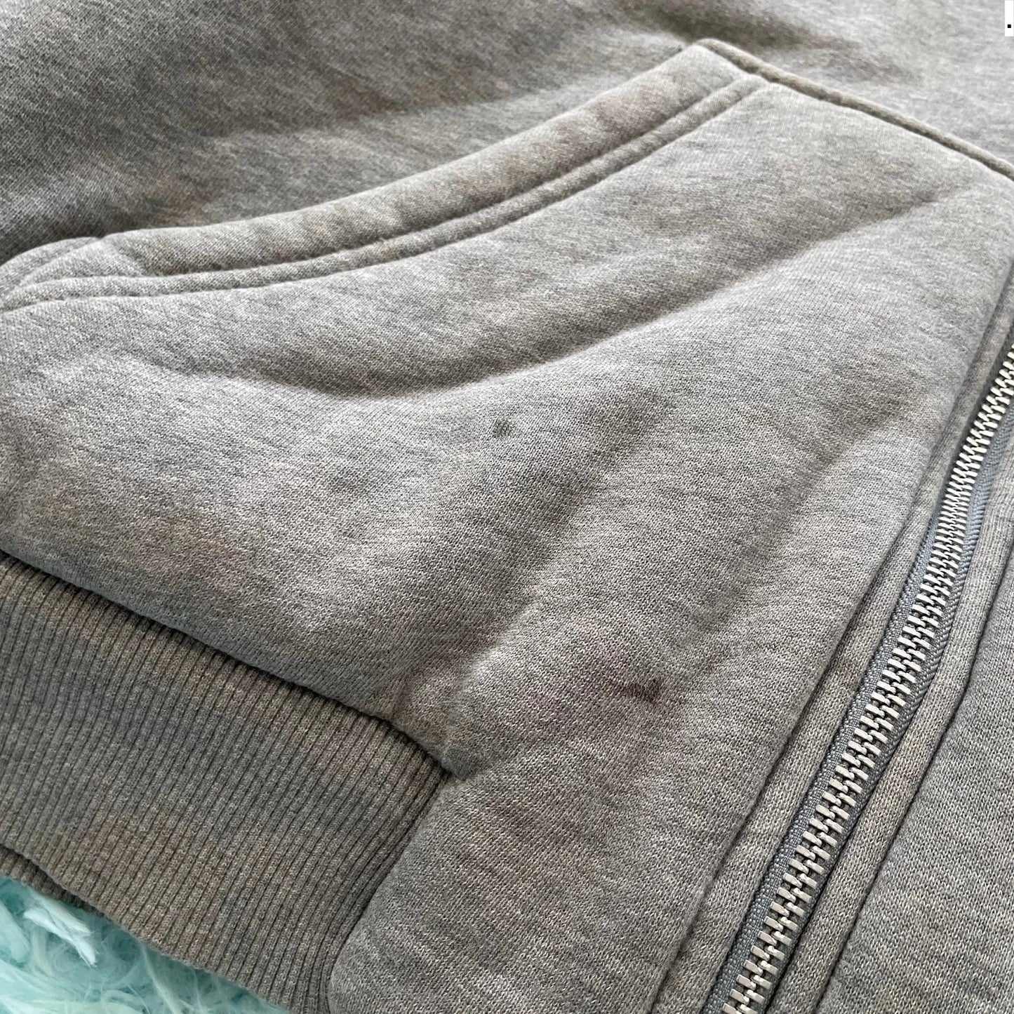 Grey Armani Exchange Fleeced Hoodie Full Zip - Large