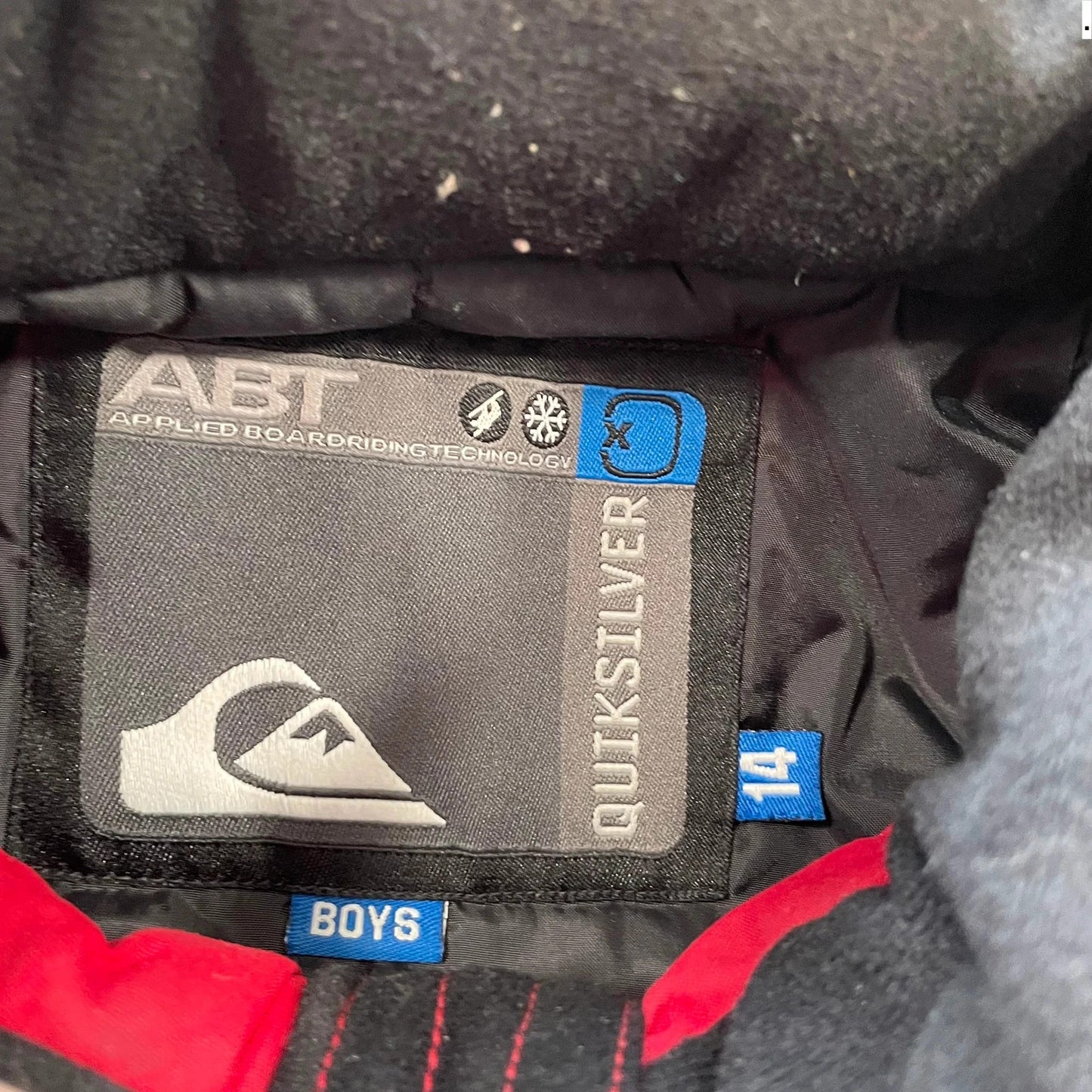 Vintage 00s Red Quiksilver Fleece Jacket Spellout - Size 14