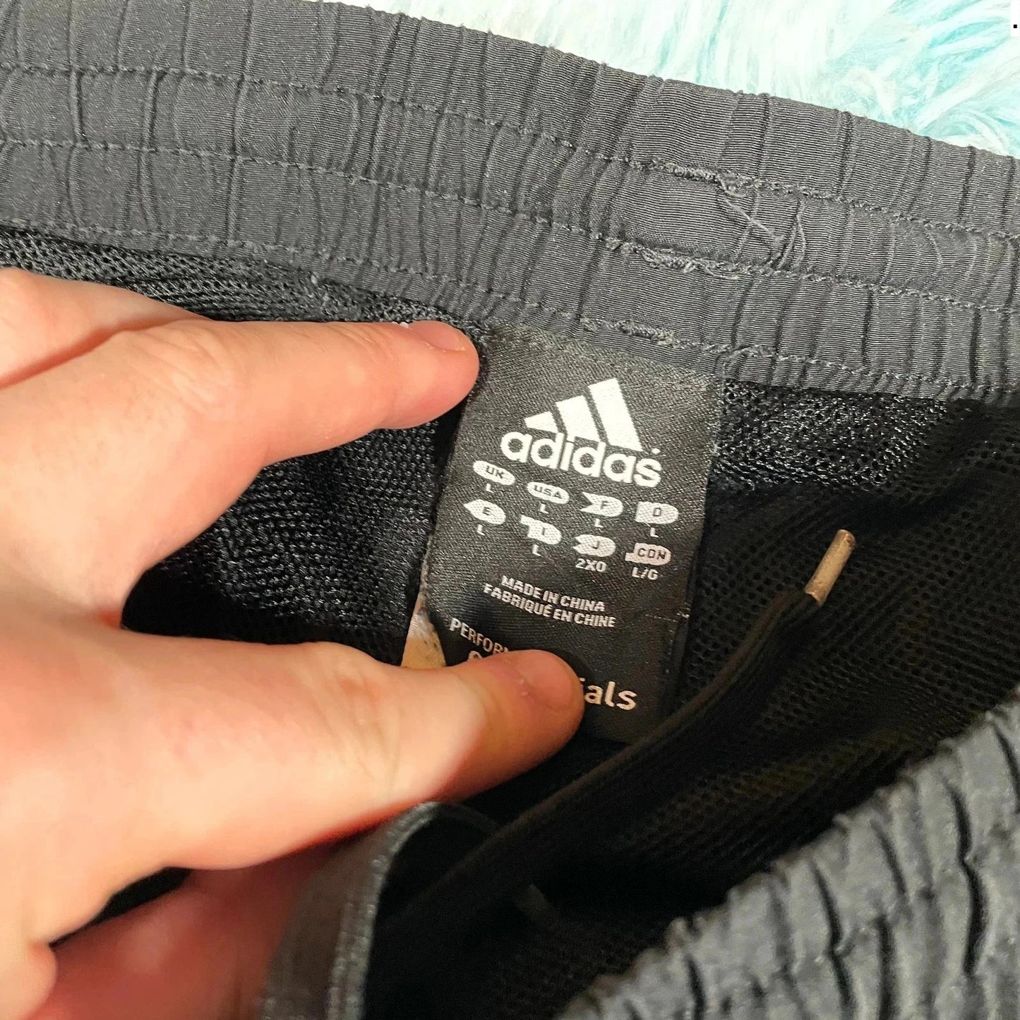 Vintage Black Adidas Tracksuit Bottoms - Large