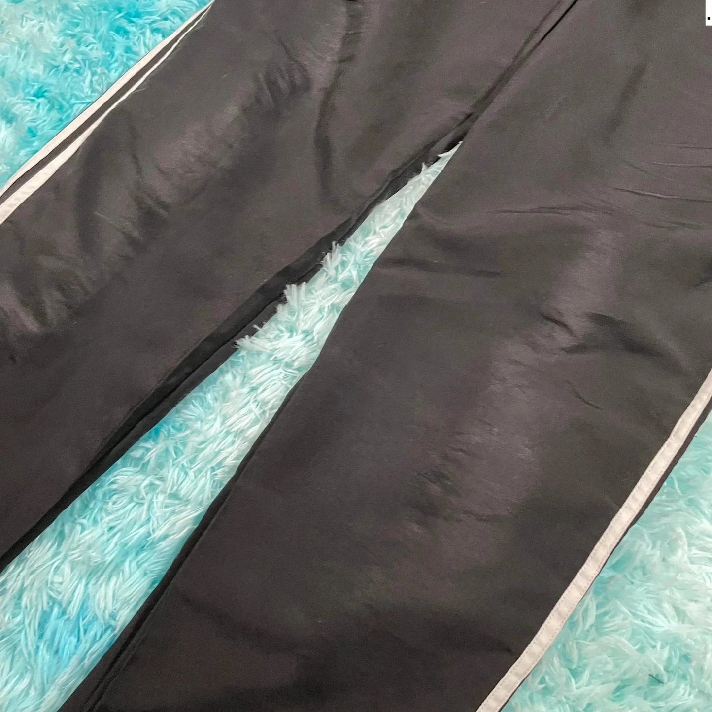 Vintage Black Adidas Tracksuit Bottoms - Large