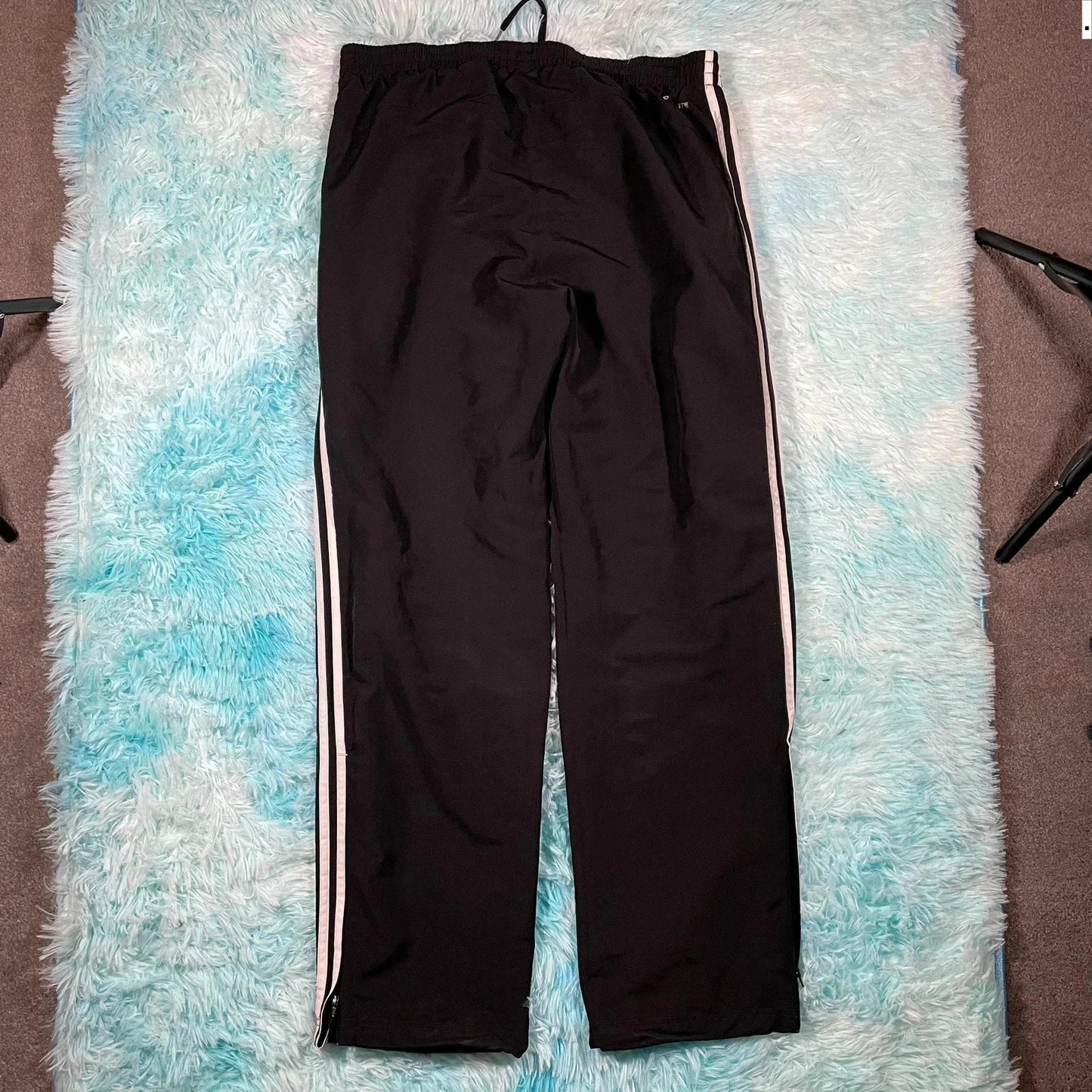 Vintage Black Adidas Tracksuit Bottoms - Large