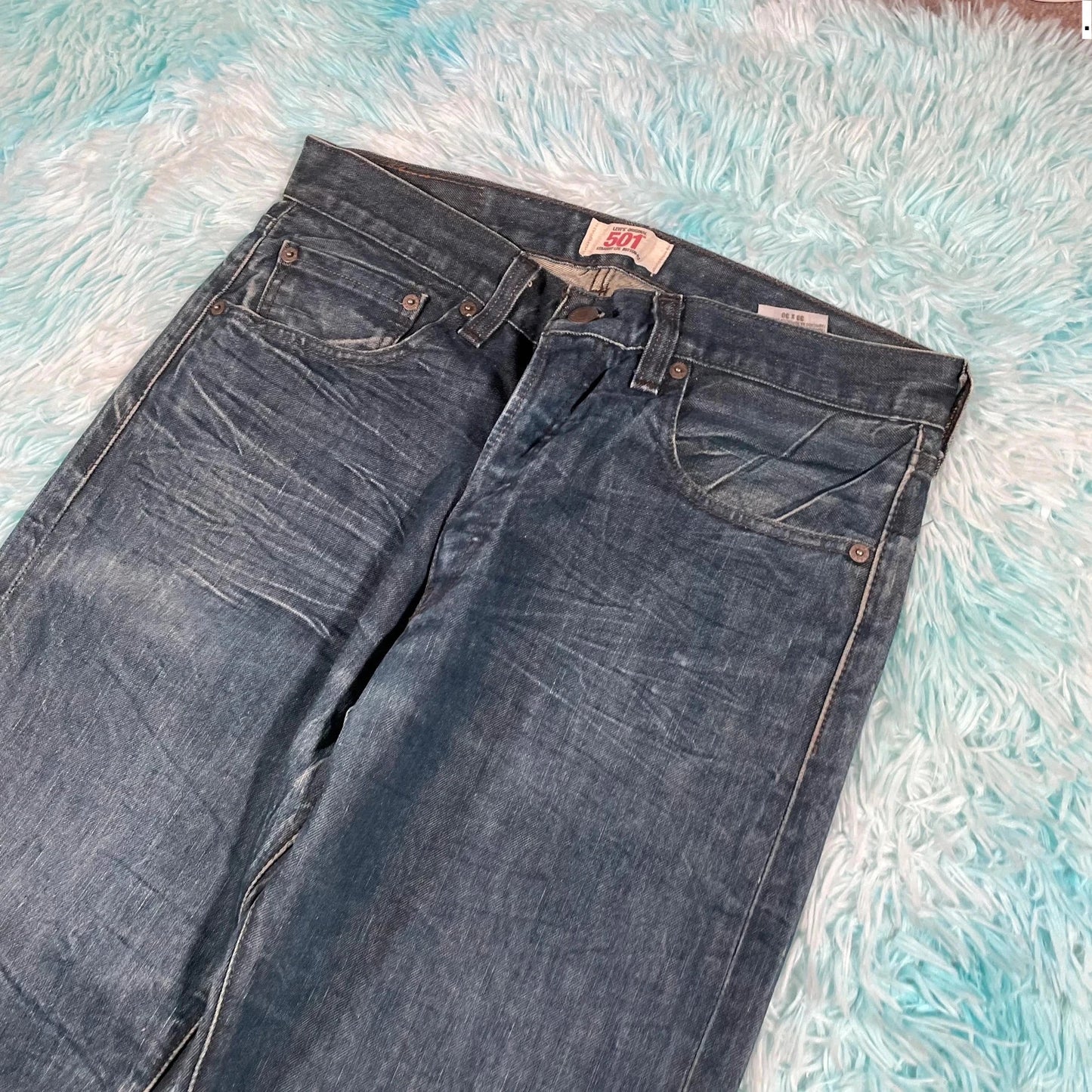 Vintage 00s Blue Levi’s 501 Jeans Straight Leg - 33W 30L
