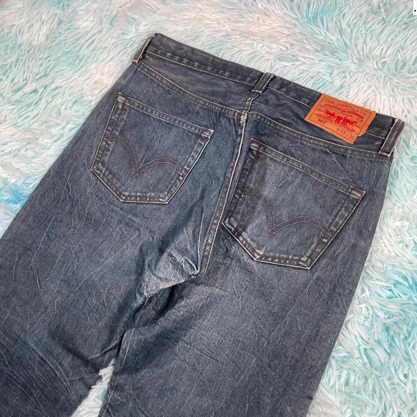 Vintage 00s Blue Levi’s 501 Jeans Straight Leg - 33W 30L
