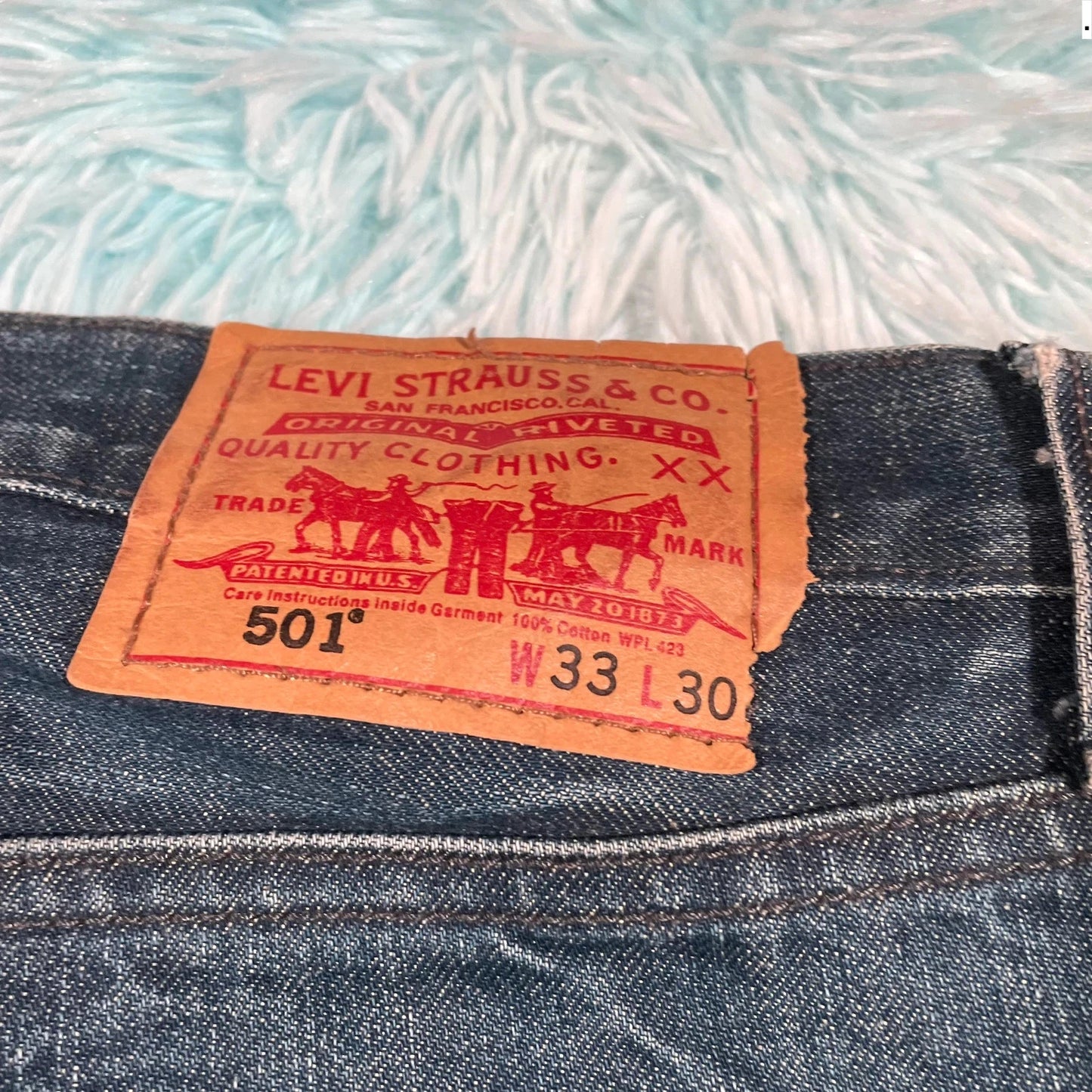 Vintage 00s Blue Levi’s 501 Jeans Straight Leg - 33W 30L
