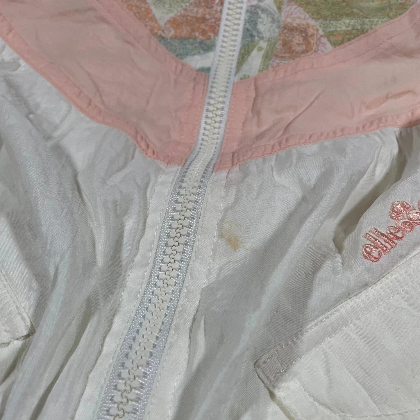 Vintage 80s White & Peach Retro Ellesse Shell Tracksuit Set - Medium