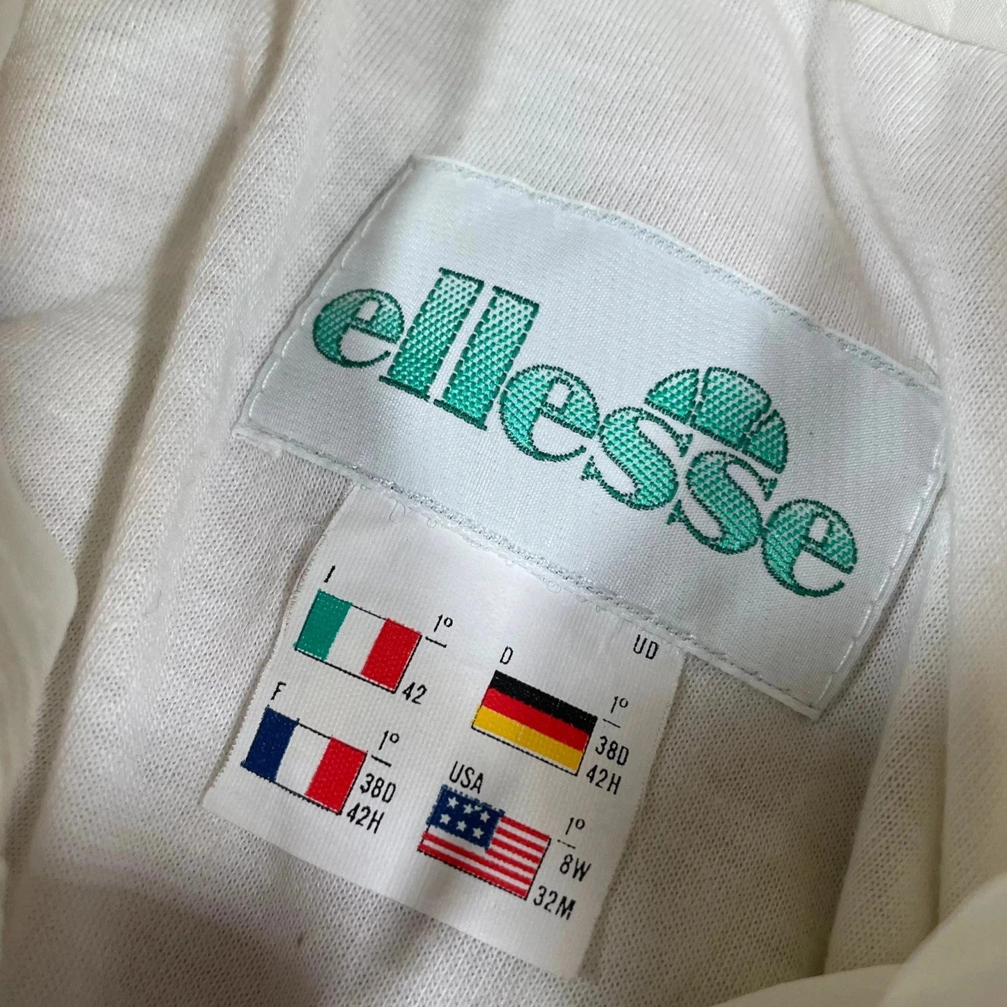 Vintage 80s White & Peach Retro Ellesse Shell Tracksuit Set - Medium