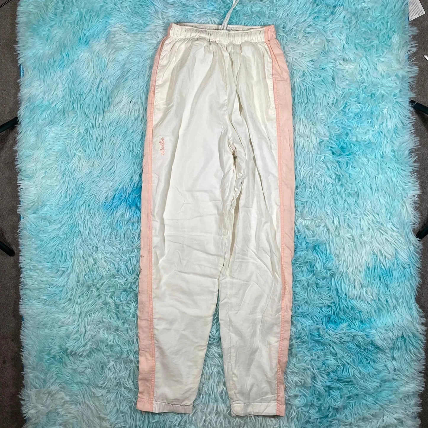 Vintage 80s White & Peach Retro Ellesse Shell Tracksuit Set - Medium