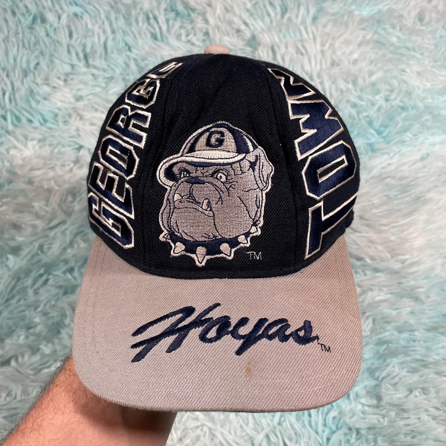 Vintage 90s Navy Georgetown Hoyas Bulldogs Cap
