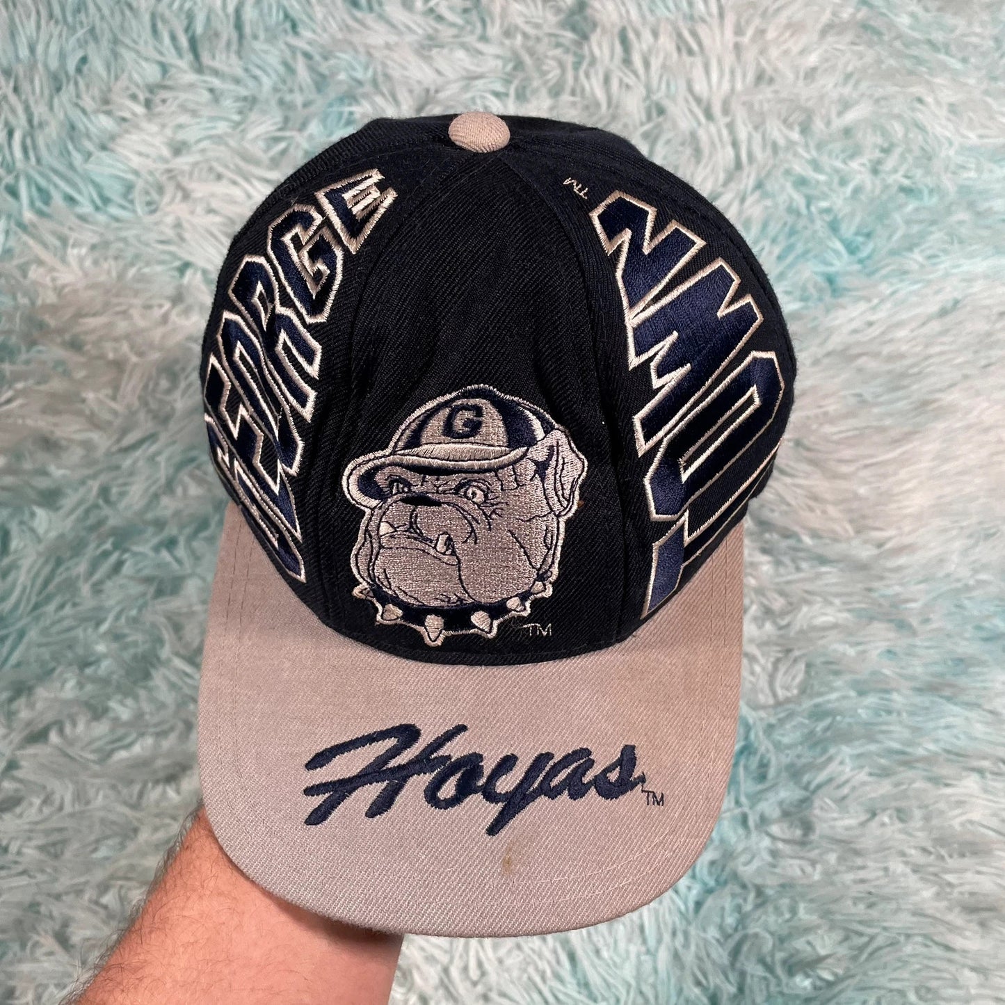 Vintage 90s Navy Georgetown Hoyas Bulldogs Cap