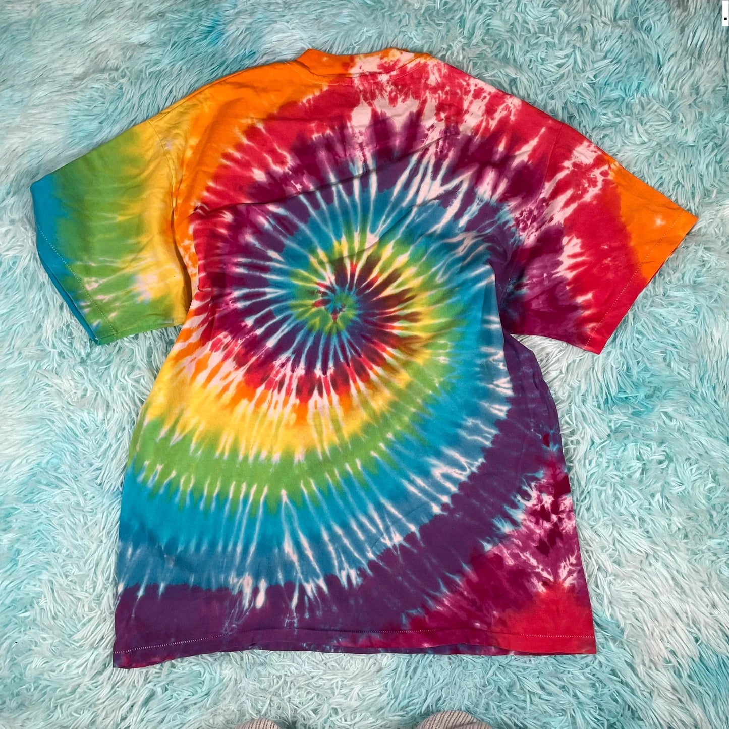 Vintage 90s Multicoloured Tie Dye Spiral T Shirt - Large