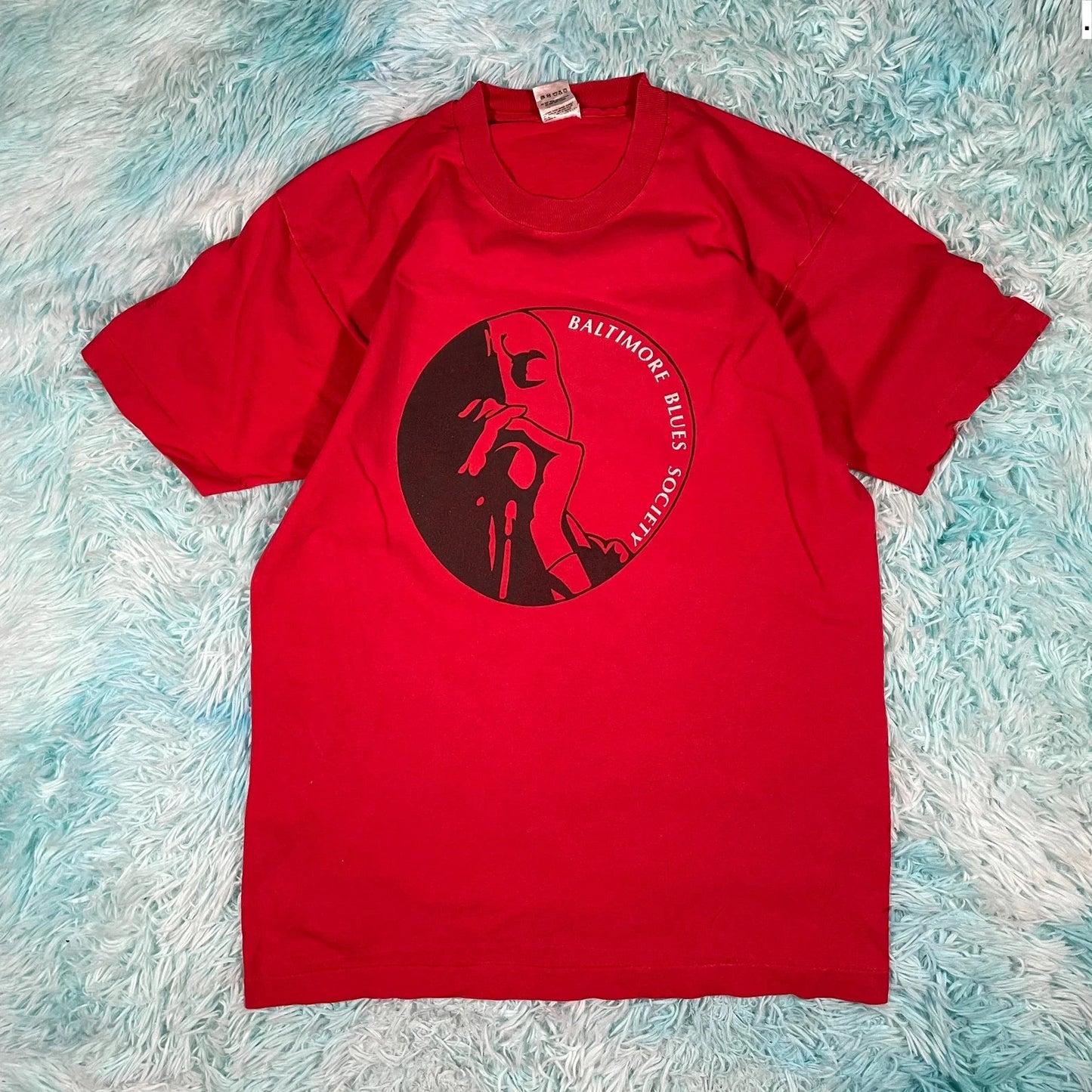 Vintage 90s Red Baltimore Blues Graphic T Shirt