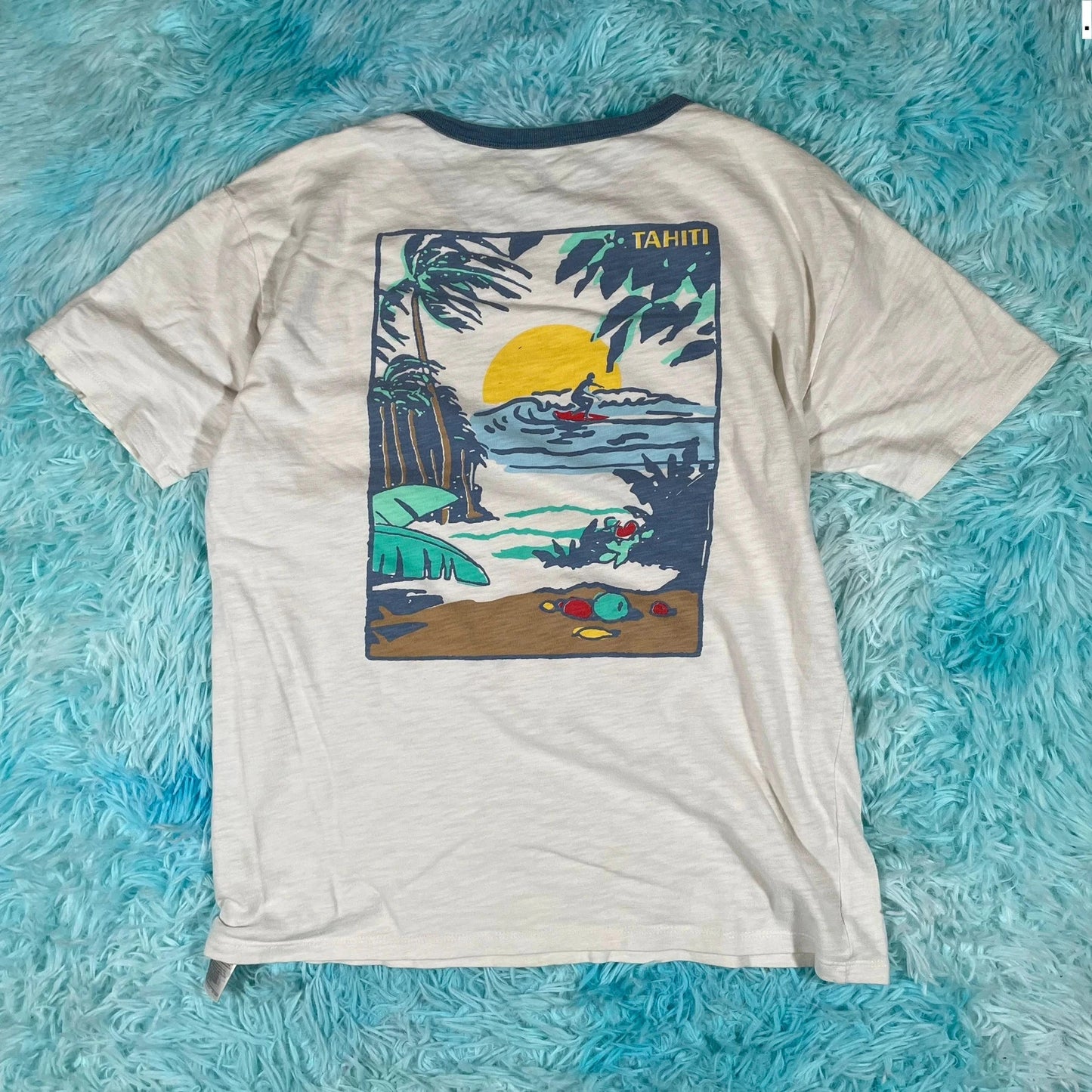 White Gap Beach Graphic T Shirt - Womens XXL