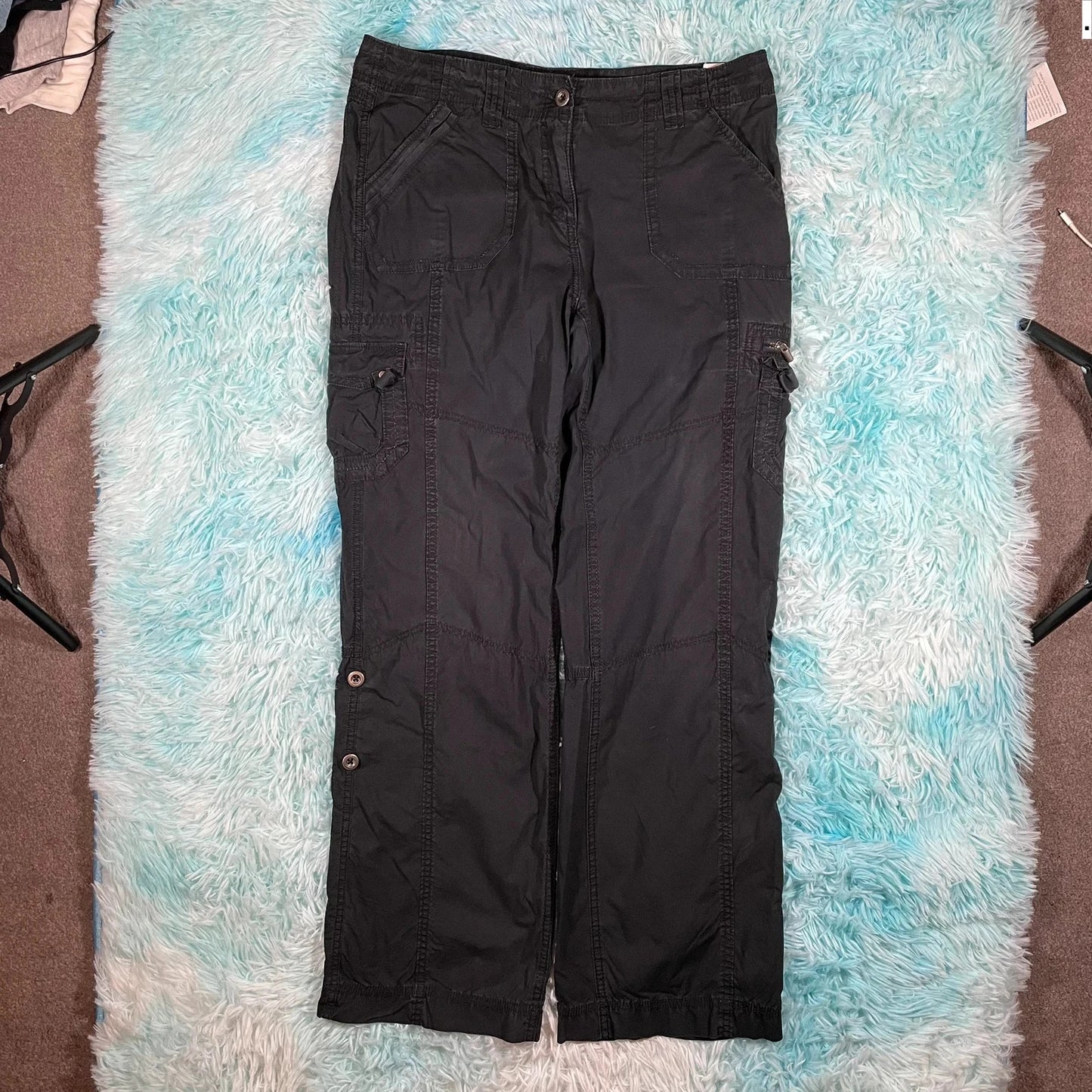 Vintage Black Cargo Trousers M&S - Size 14